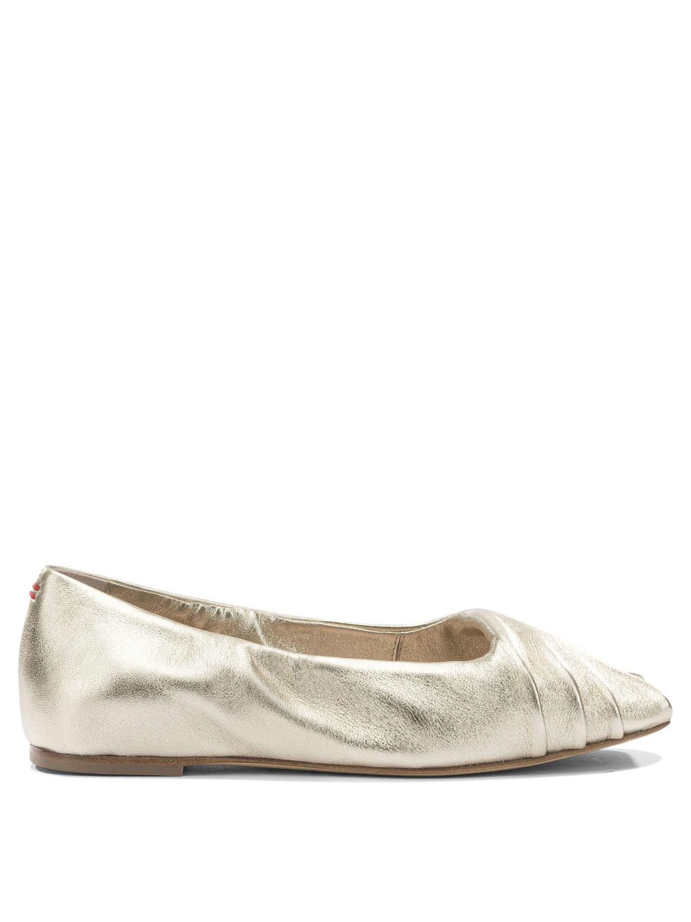 Gold Leather Ballerinas