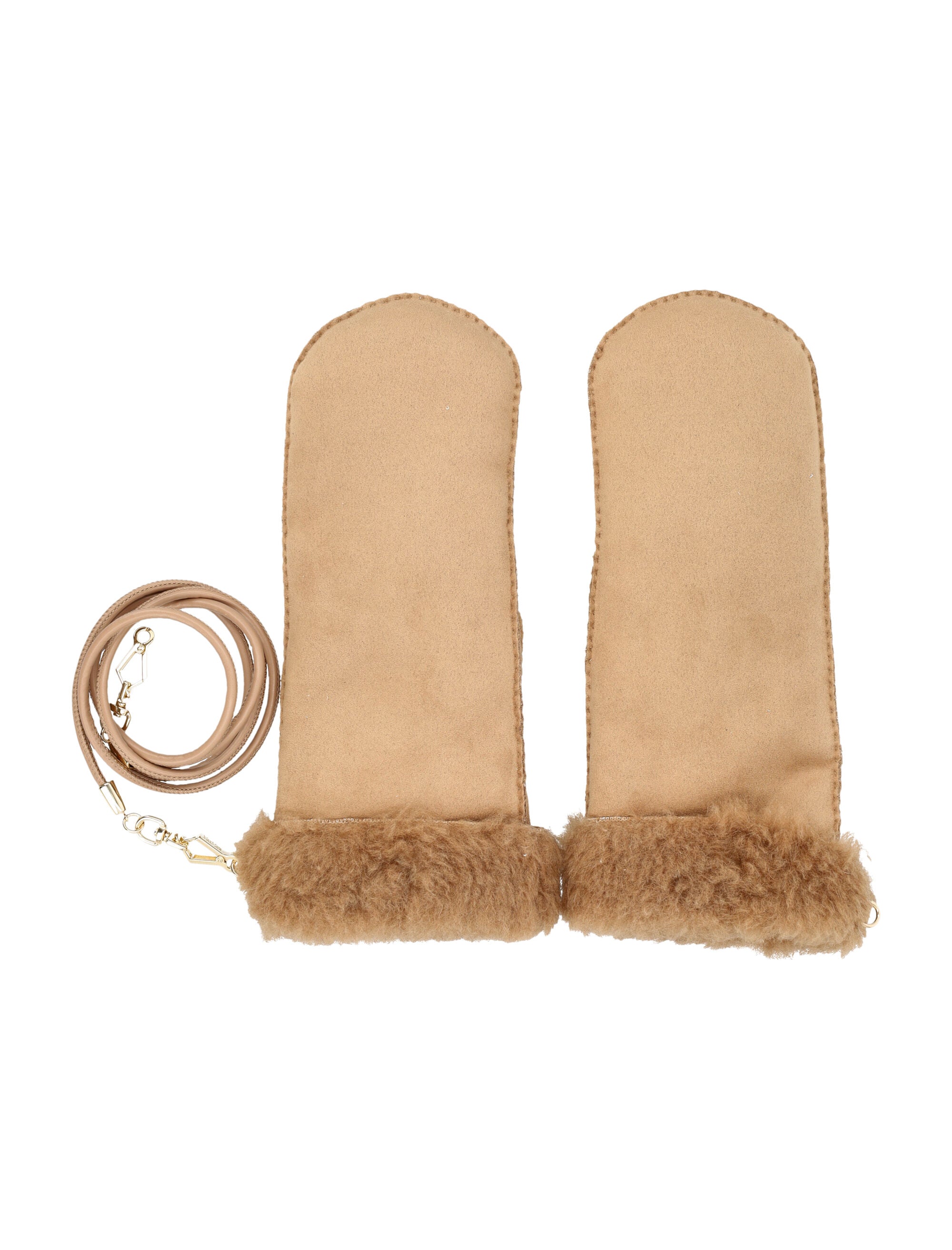 Bouclé Mittens With Removable Lanyard