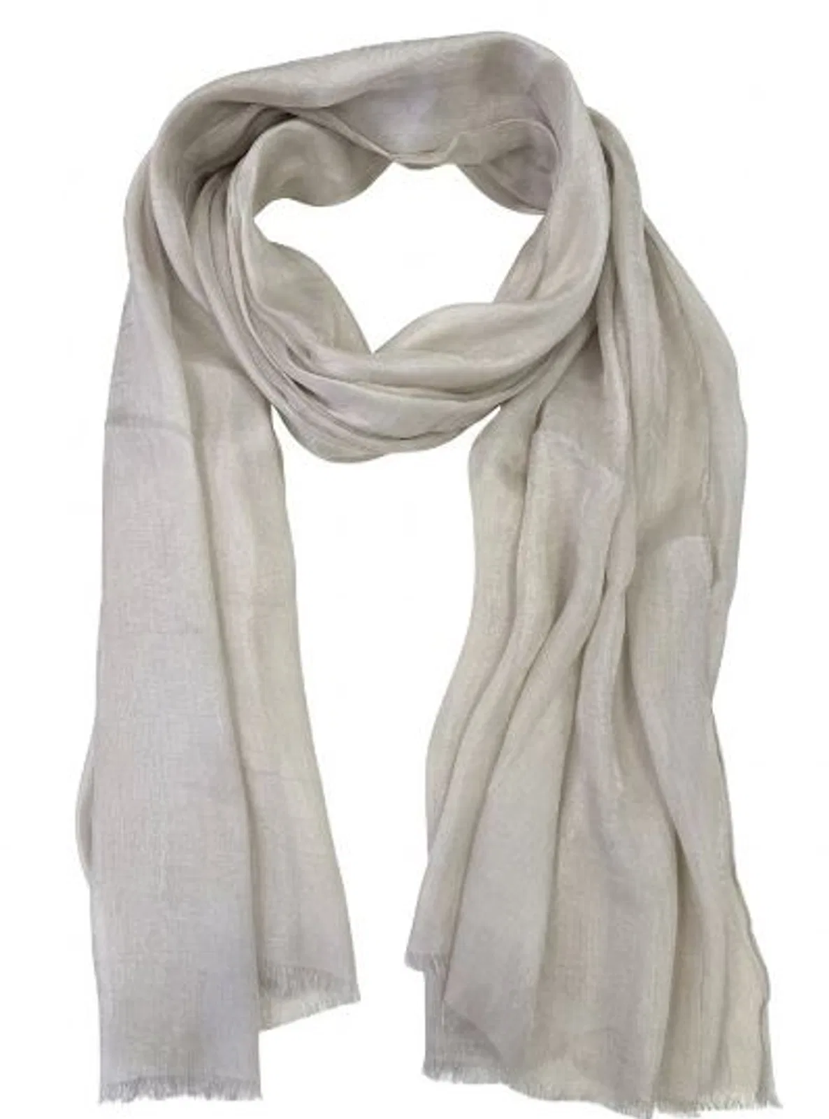 Light Beige Woven Semi-Sheer Scarf