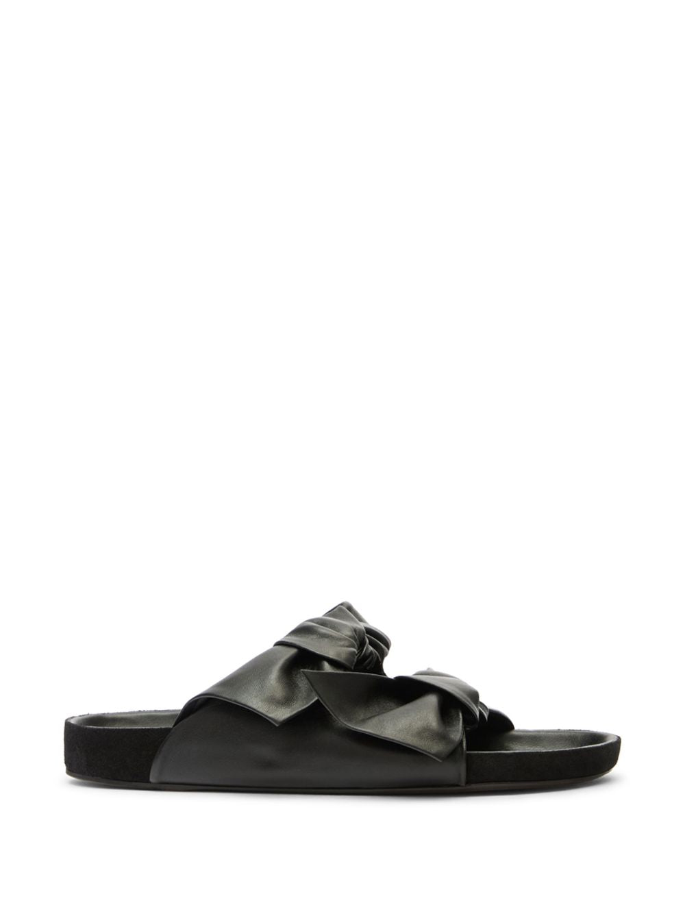 Lennyo Black Sandal With Bow Detail