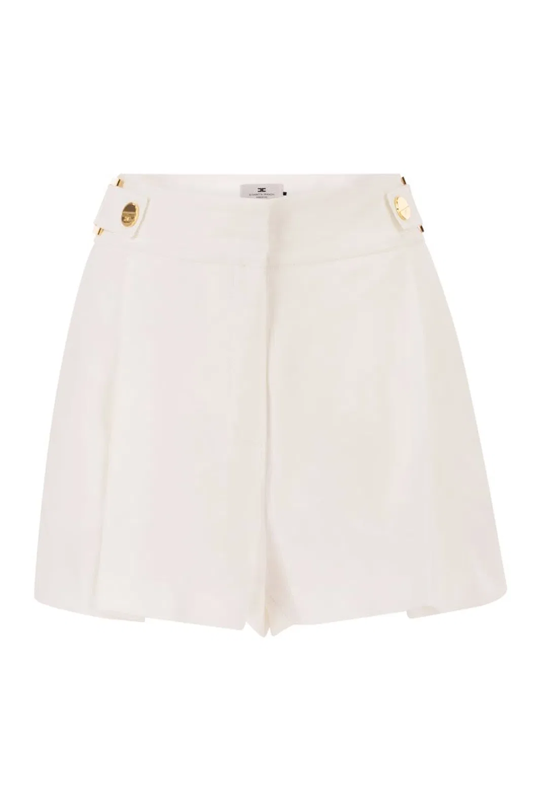Tailored High-Waisted Shorts With Gold-Tone Logo Buttons