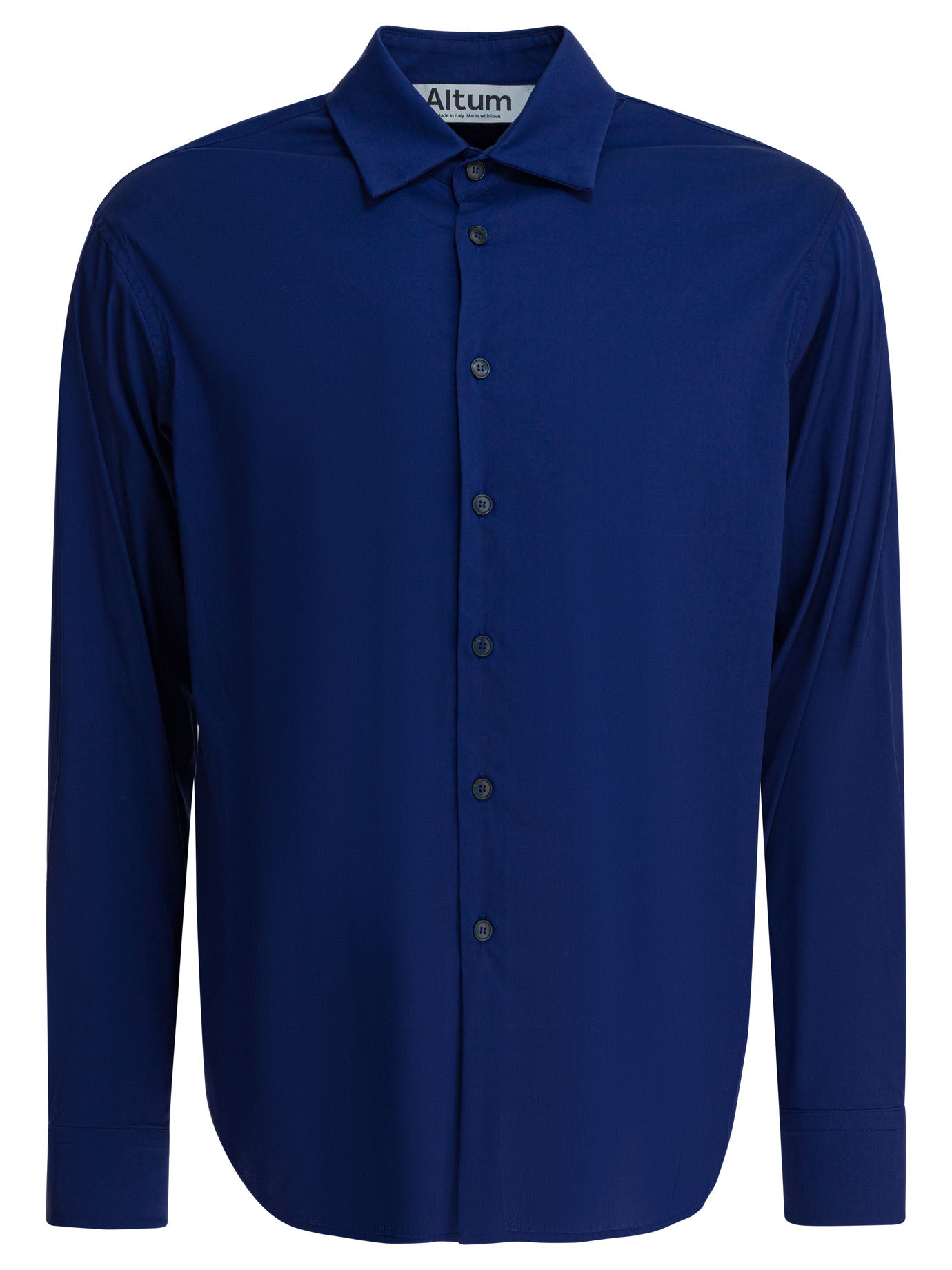 Navy Cotton Blend Shirt