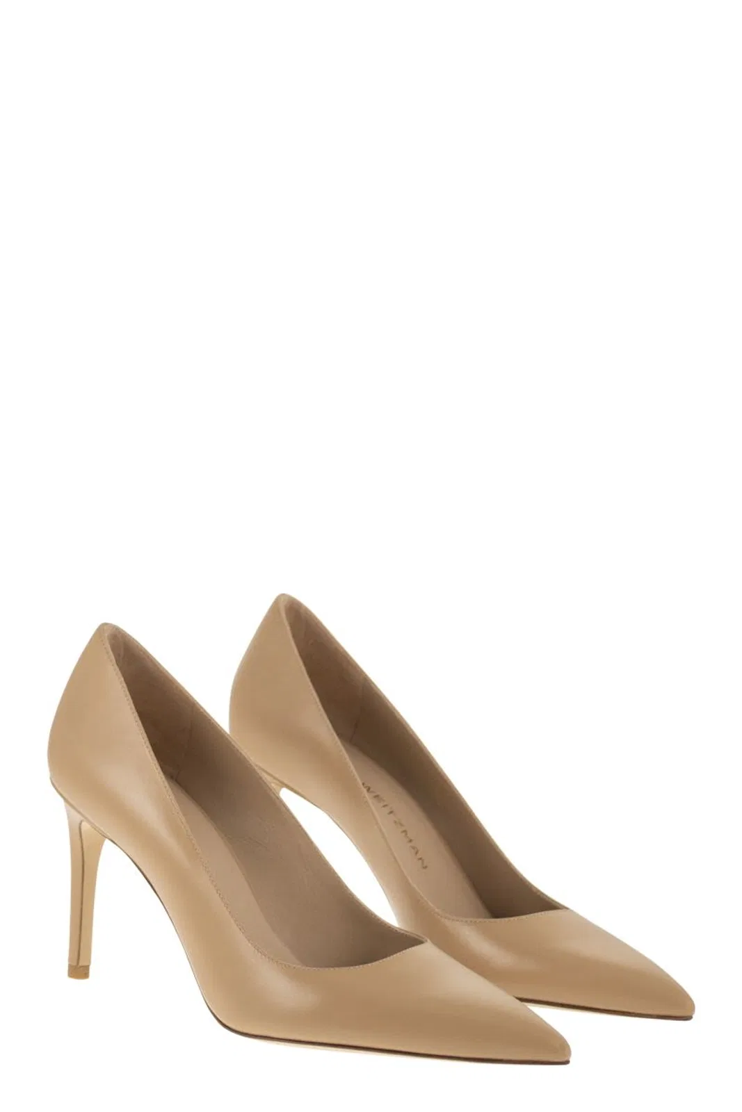 Stuart Weitzman Stuart Power 75 Pointed Toe Pump In Brown