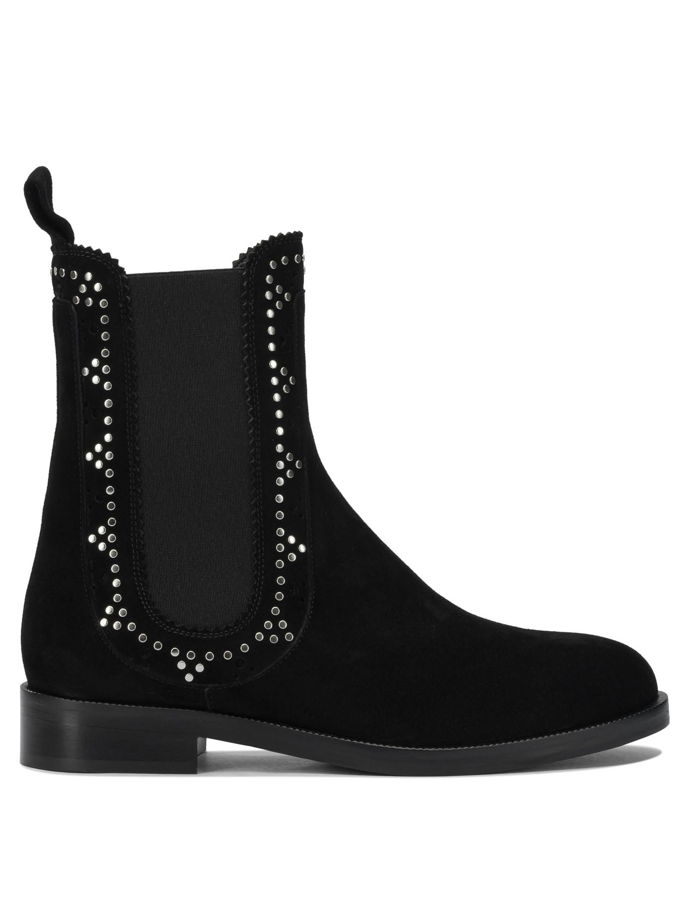 Black Suede Blend Ankle Boots