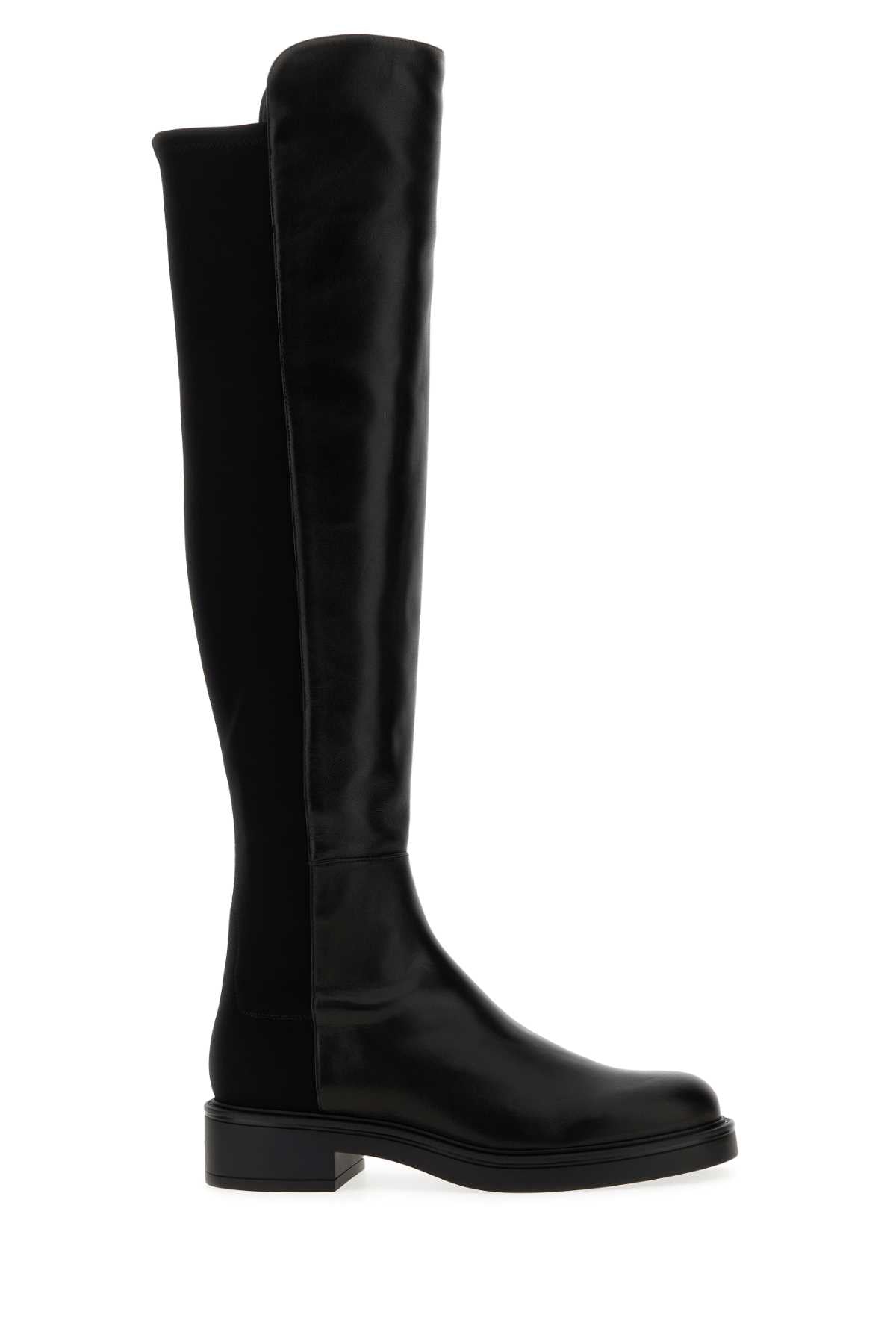 Black Nappa Leather And Fabric Celia Boots