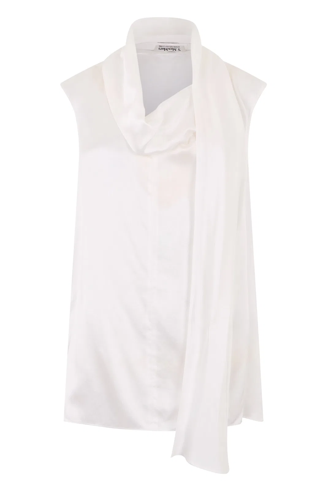S Max Mara Silk Blouse With Draping In White