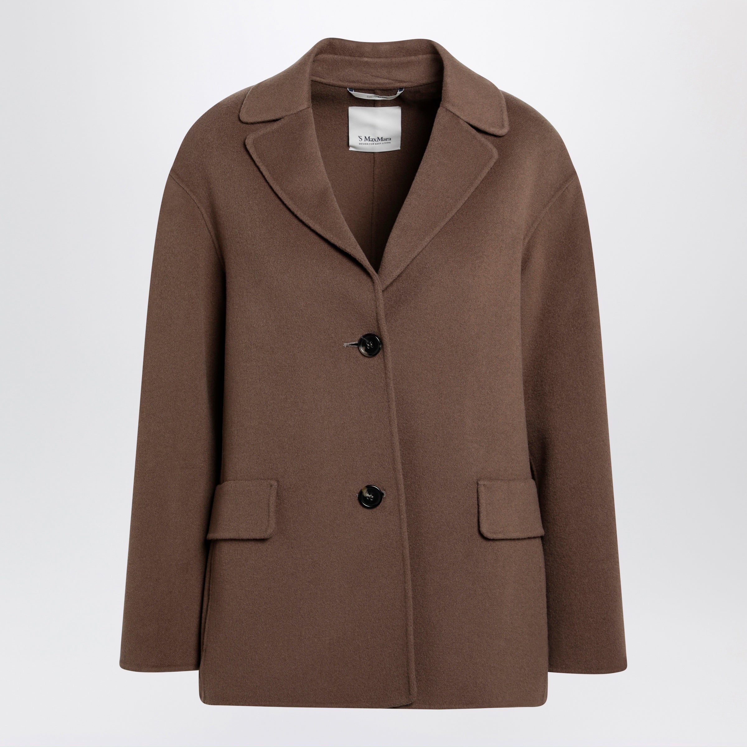 Brown Double-Wool Single-Breasted Jacket
