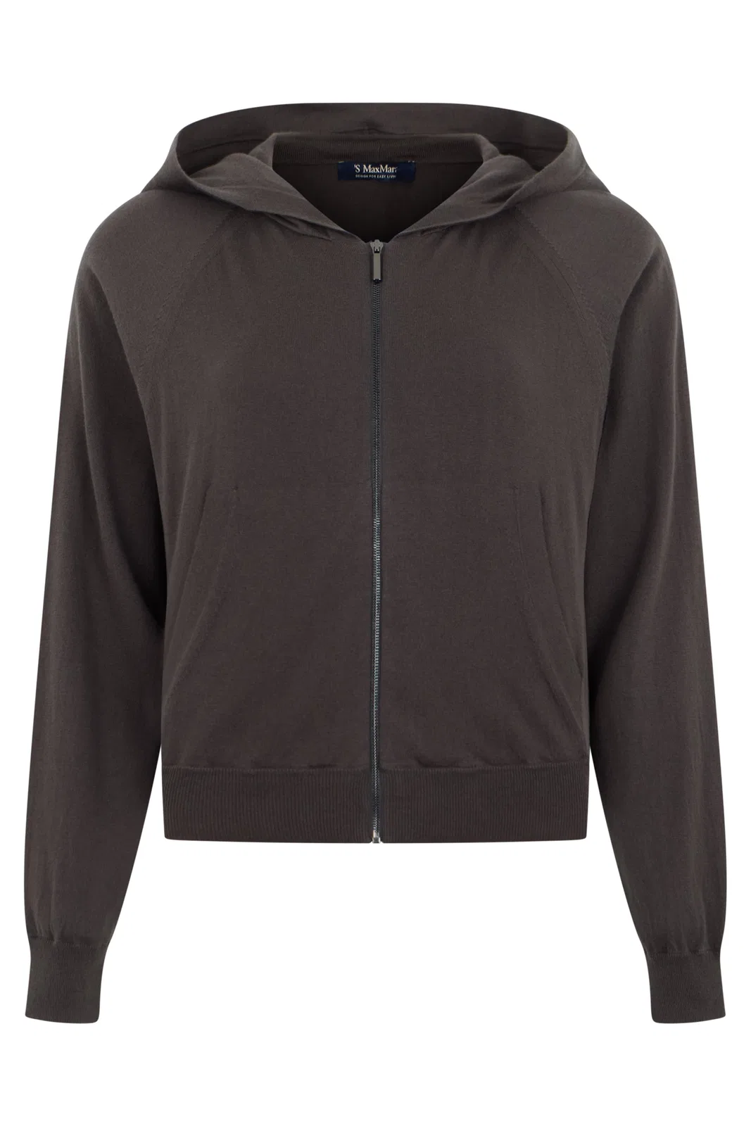 S Max Mara Hooded Sweatshirt With Zipper In Grey