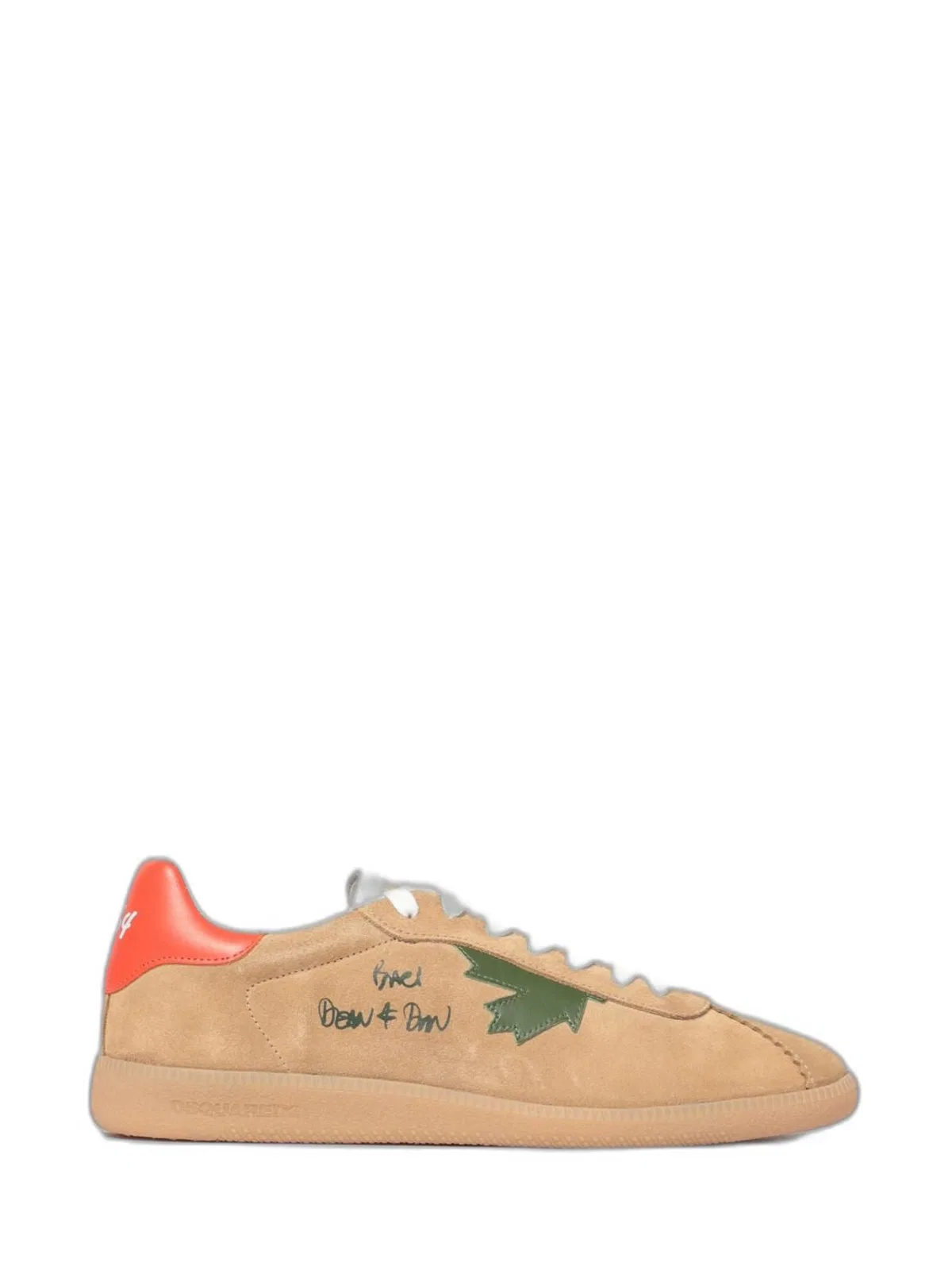 Dsquared2 Taupe Leather Maple Leaf Sneakers