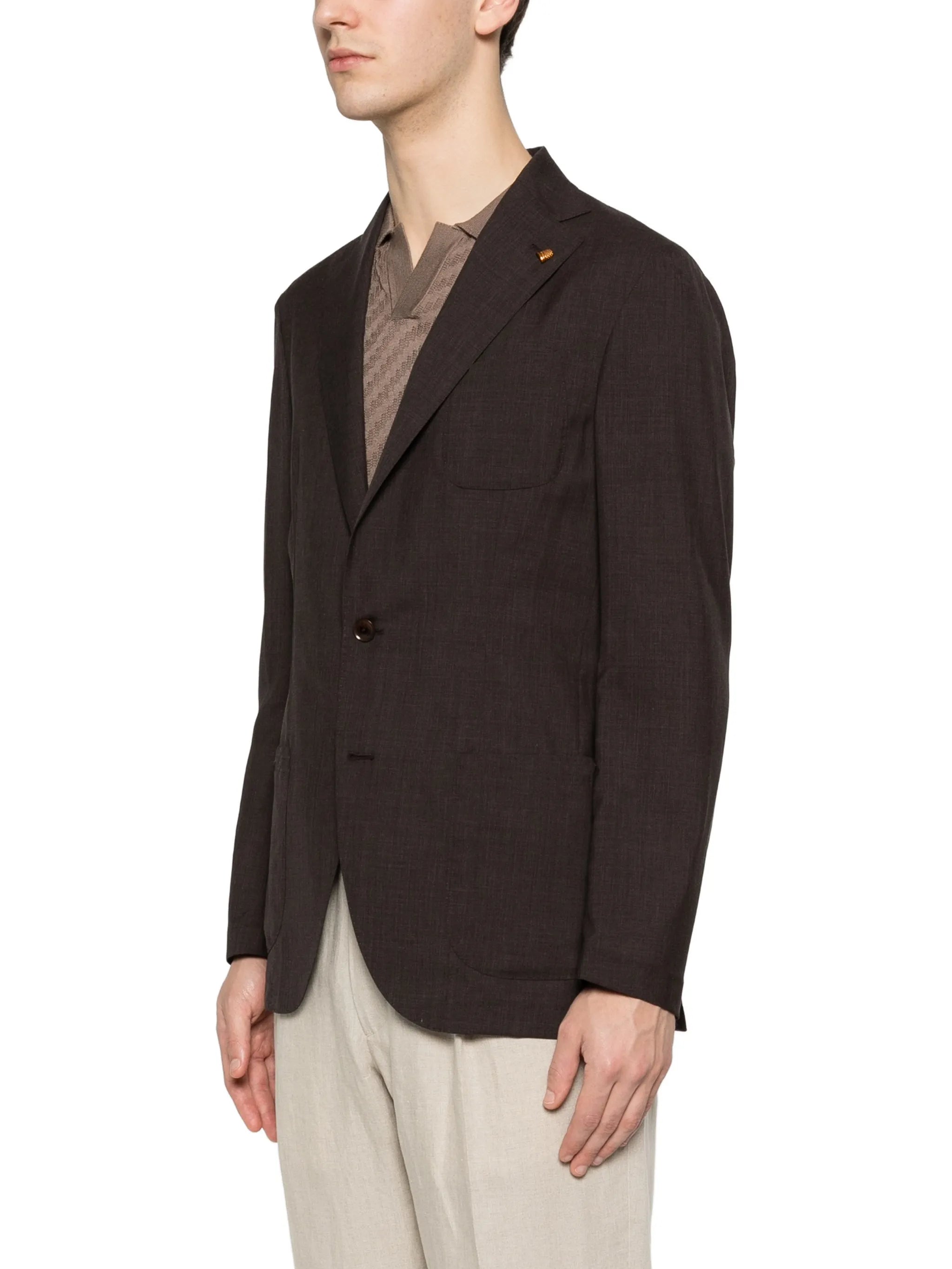 Latorre Soffio Flap-pocket Blazer In Brown