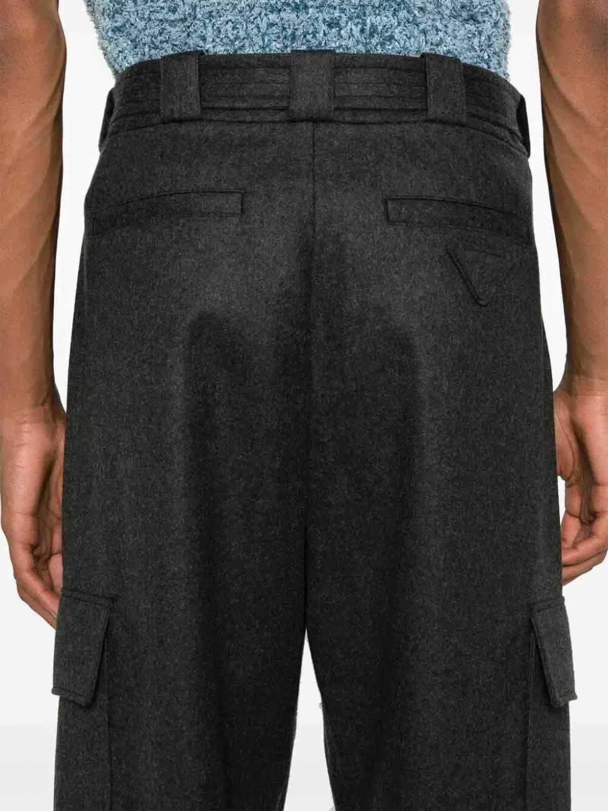 Prada Men Nylon Insert Cargo Joggers In Black