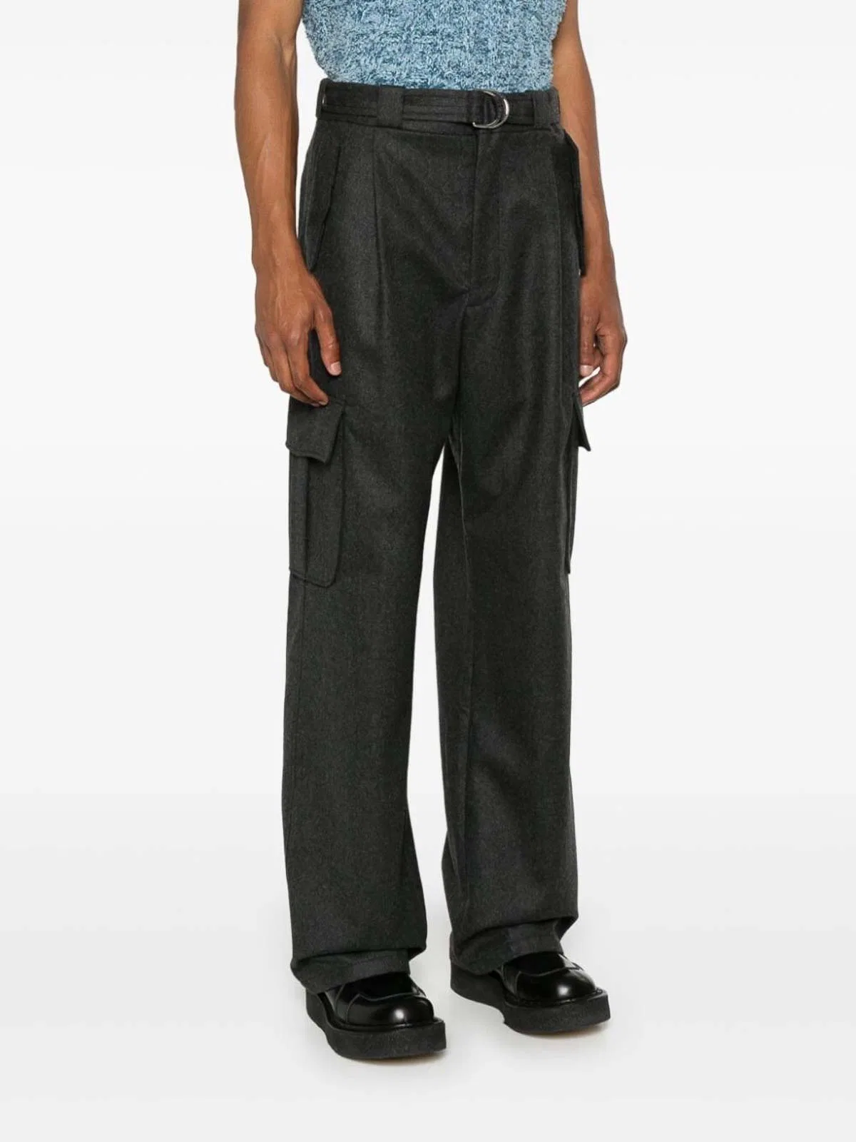 Prada Men Nylon Insert Cargo Joggers In Black