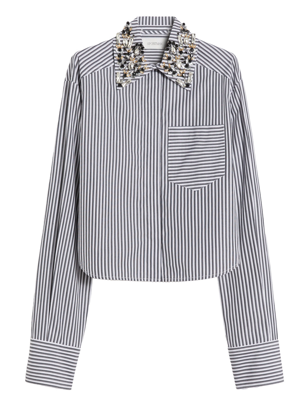 Striped Poplin Crop Shirt