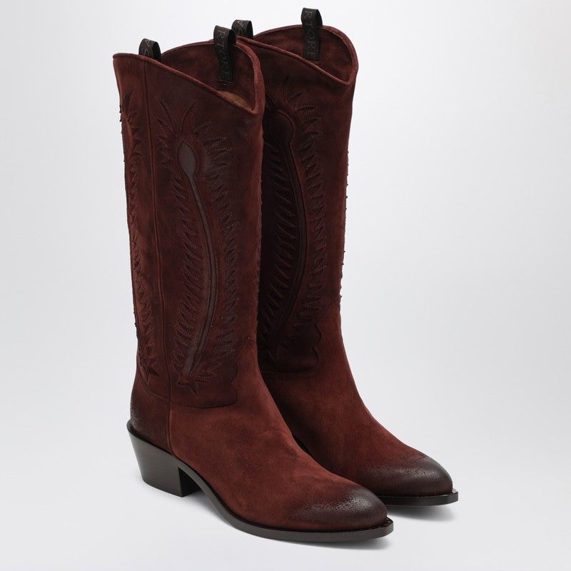 Brown Suede Frida Western Boot