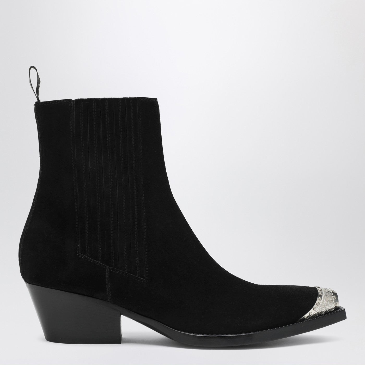 Black Suede Wax Ankle Boot