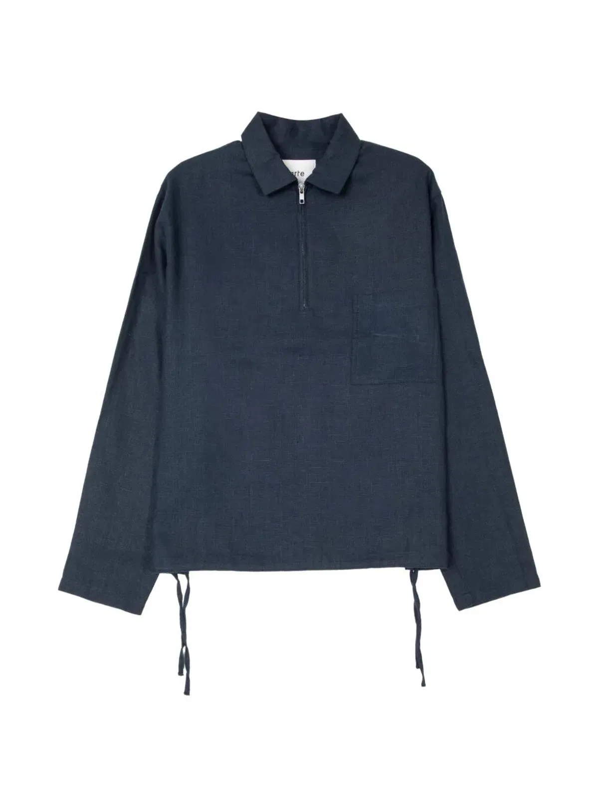 Linen "Quarter" Zip Pullover
