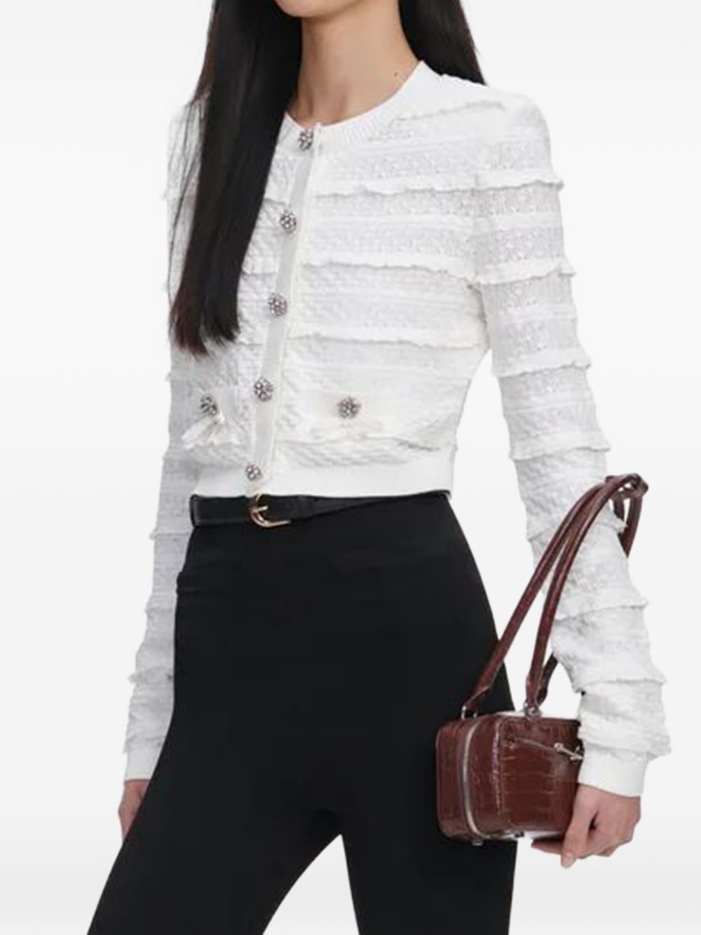 White Pointelle Cardigan