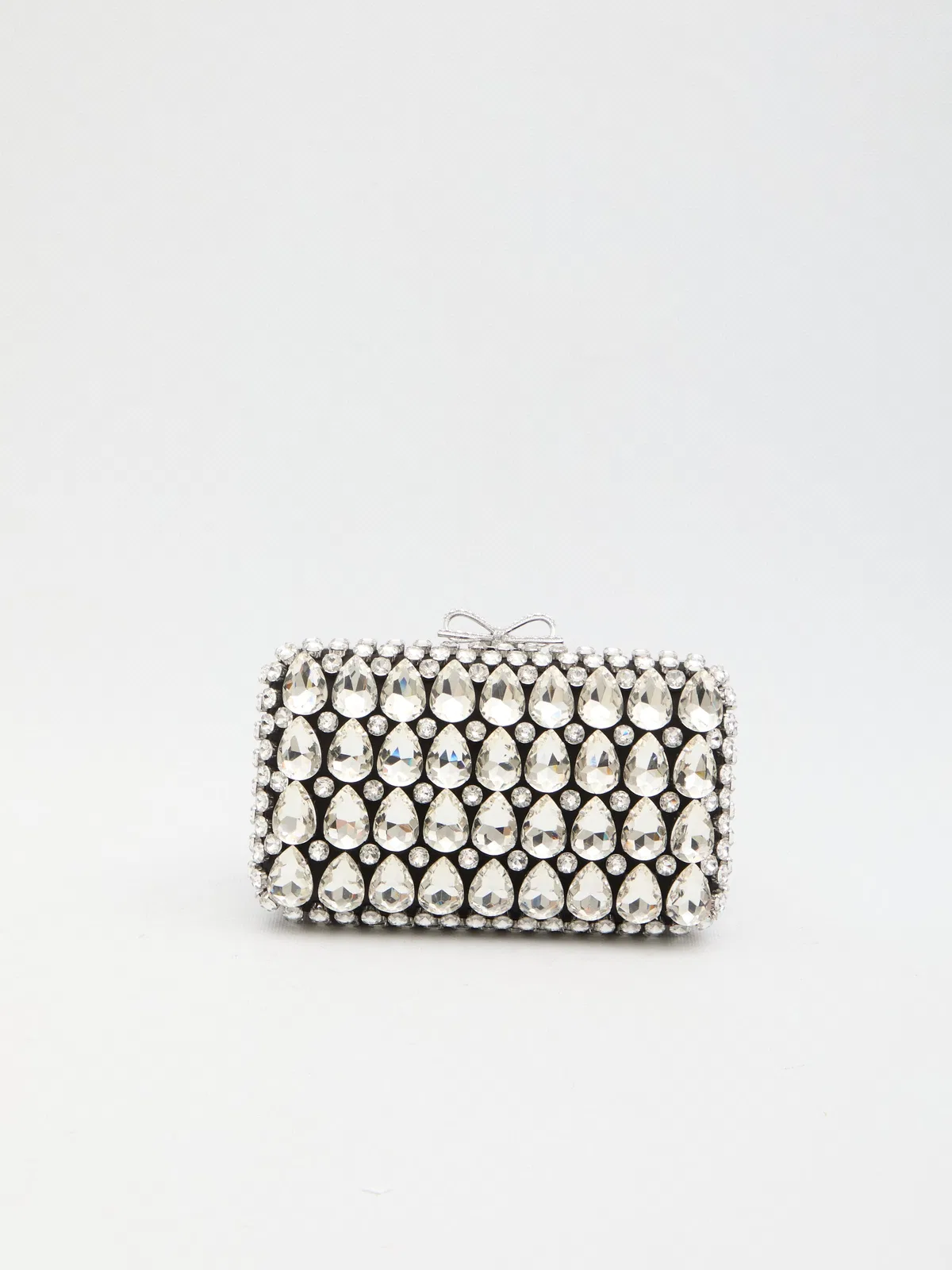 Self-portrait Clutch With Crystals In Black
