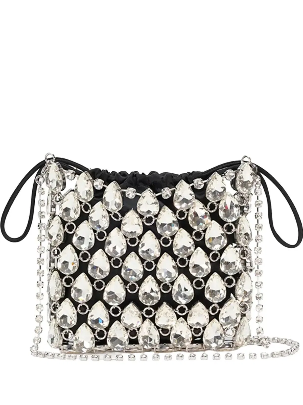 Silver Crystal Chainmail Mini Bag