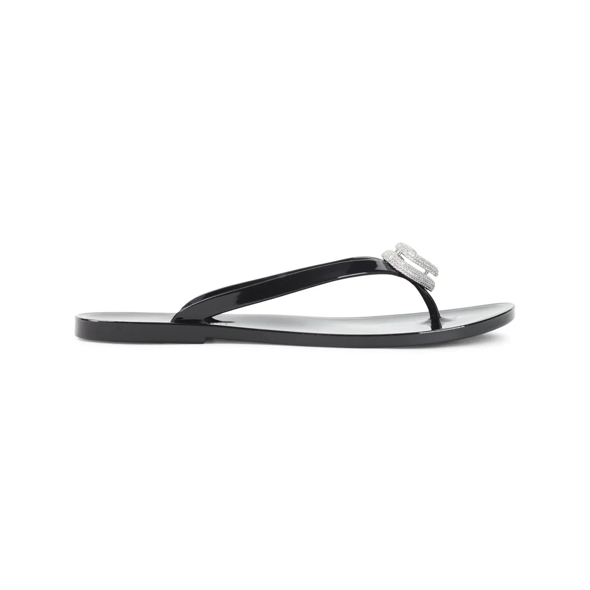 Mach & Mach Black Double Heart Pvc Sandals