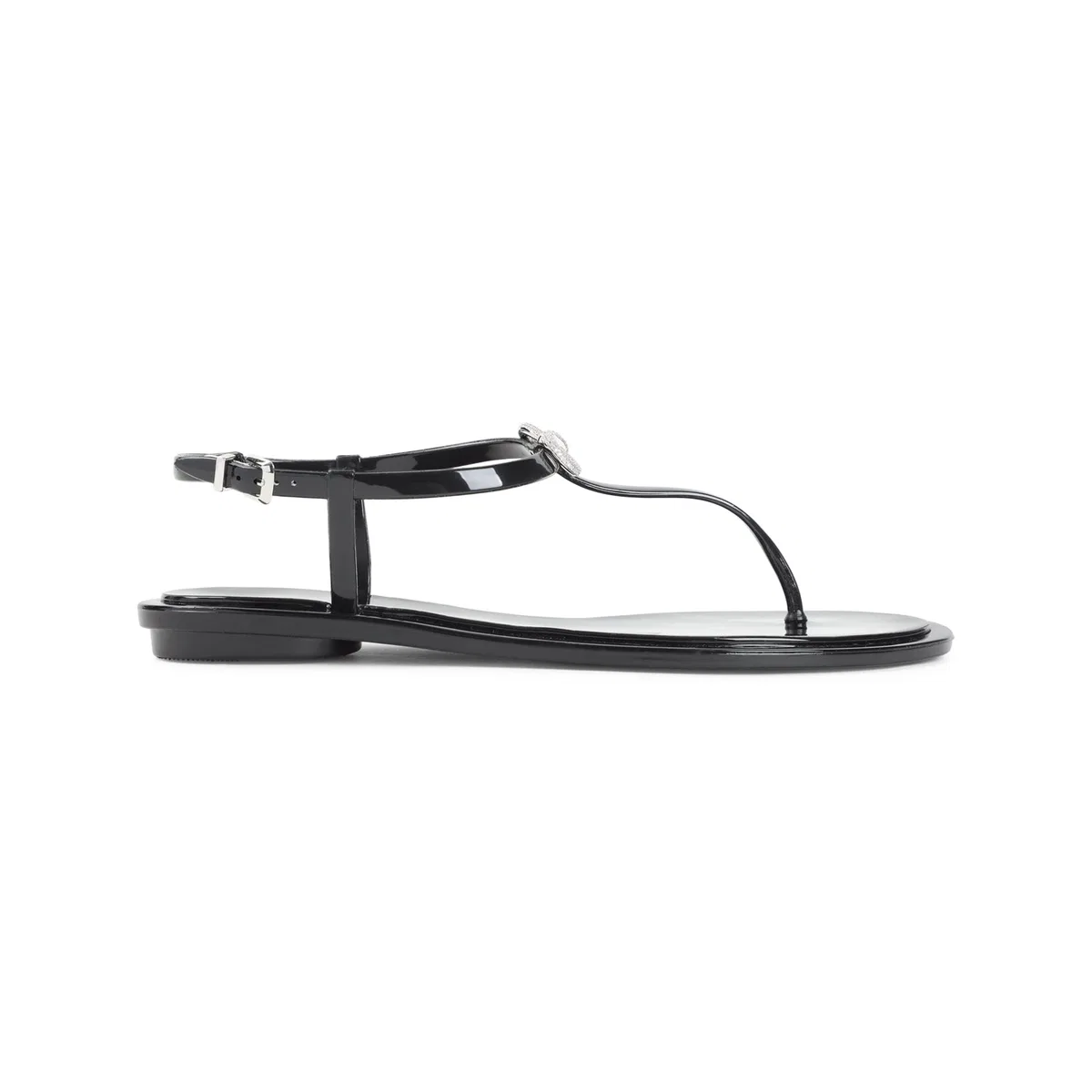 Mach & Mach Black Double Bow Pvc Sandals
