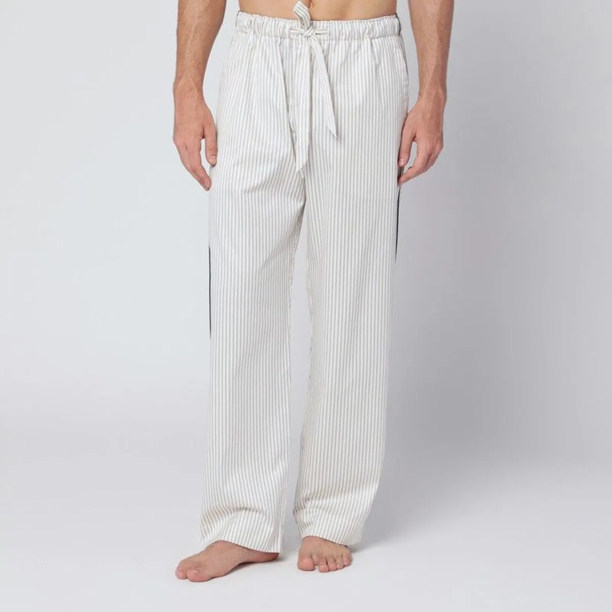 Brown And White Striped Pyjama Trousers