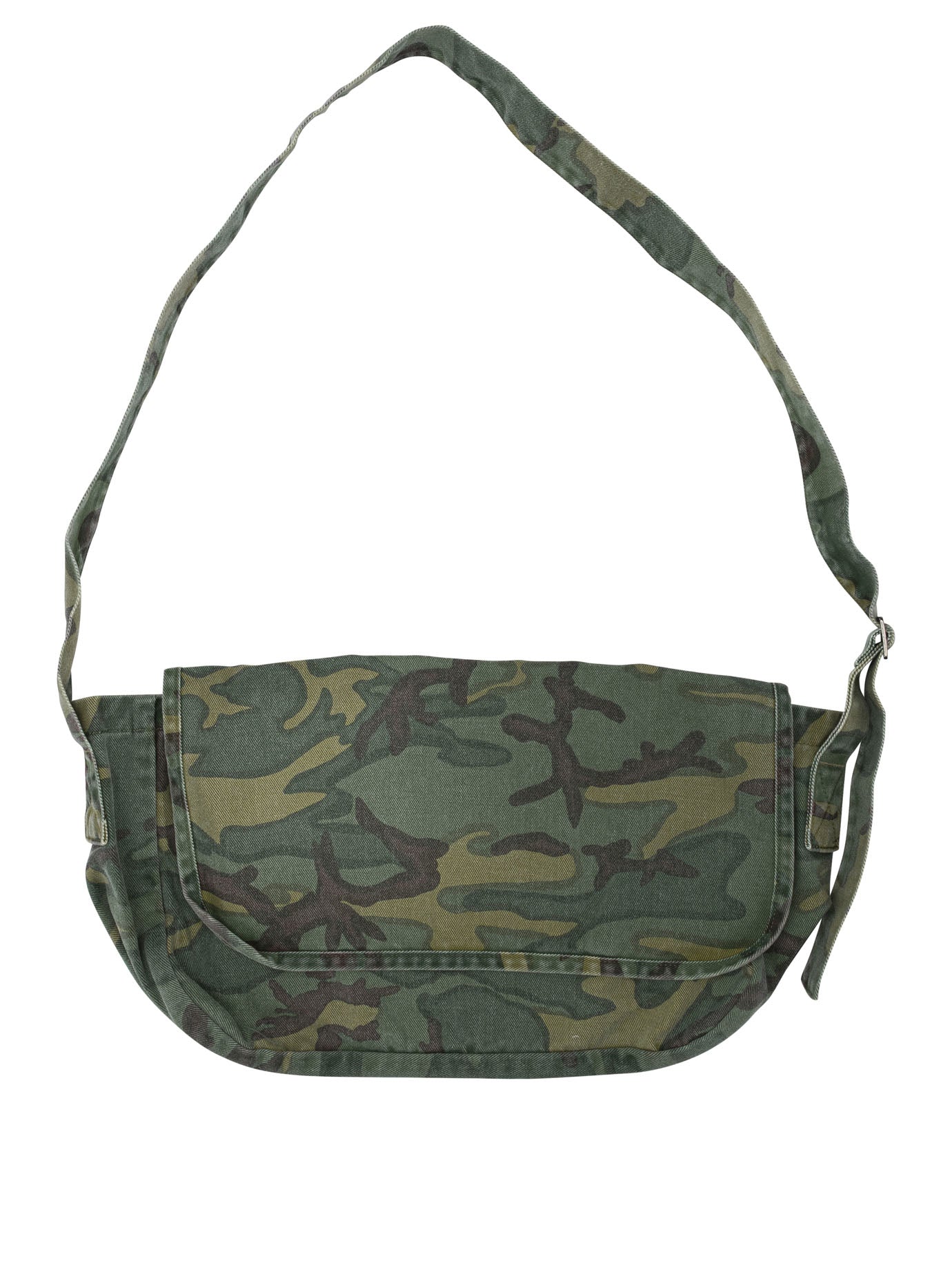 Reversible News Paper Bag Green Cotton Large Shoulder Bag