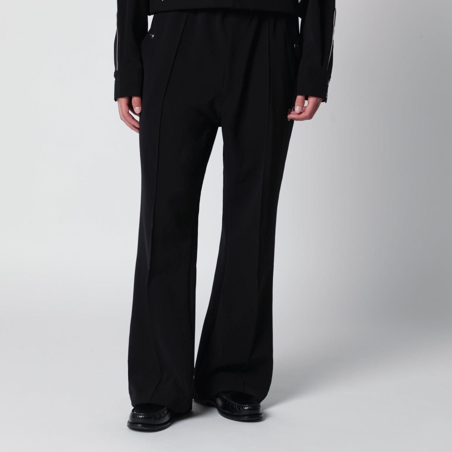 Polyester Piping Cowboy Pants In Black