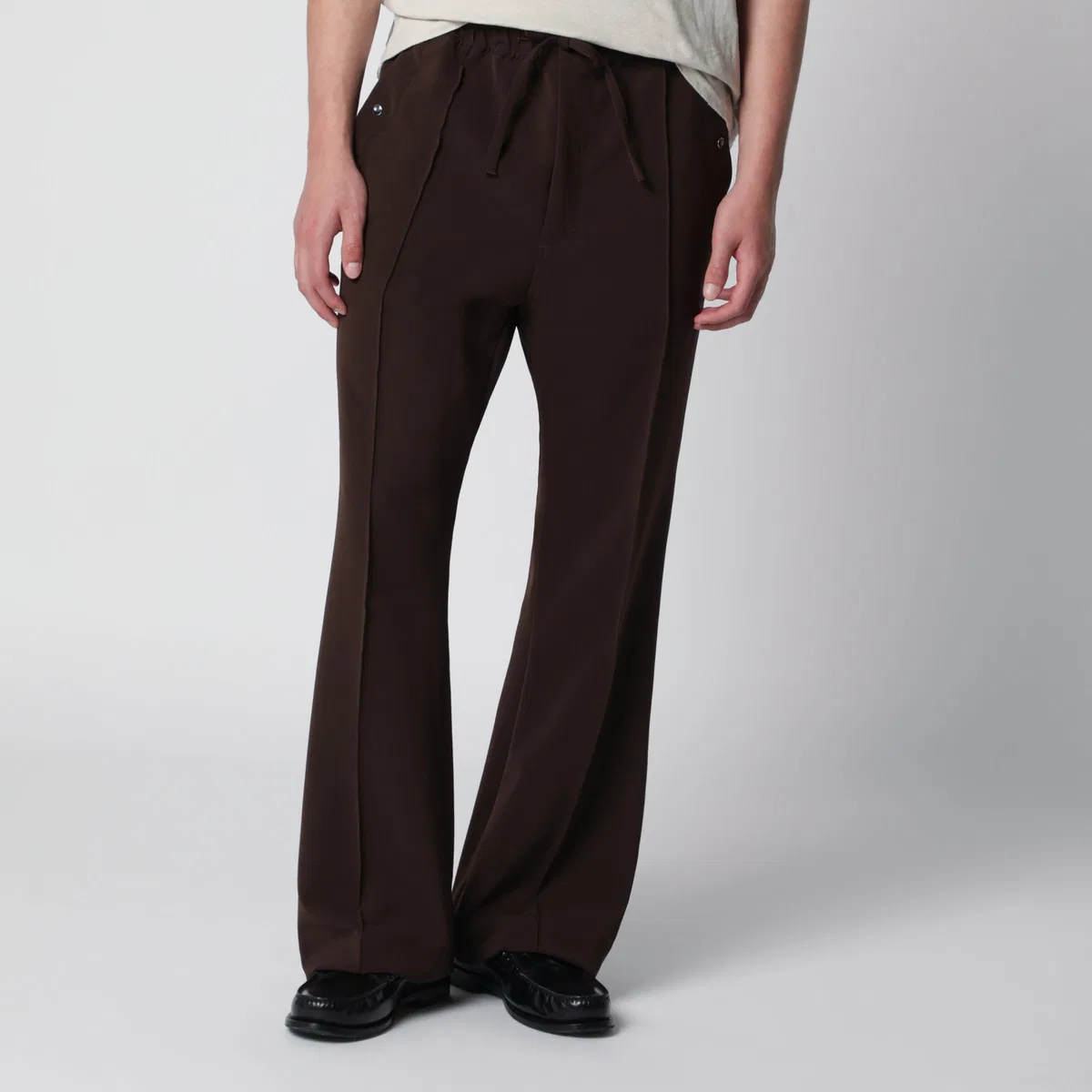 Polyester Piping Cowboy Pants In Brown