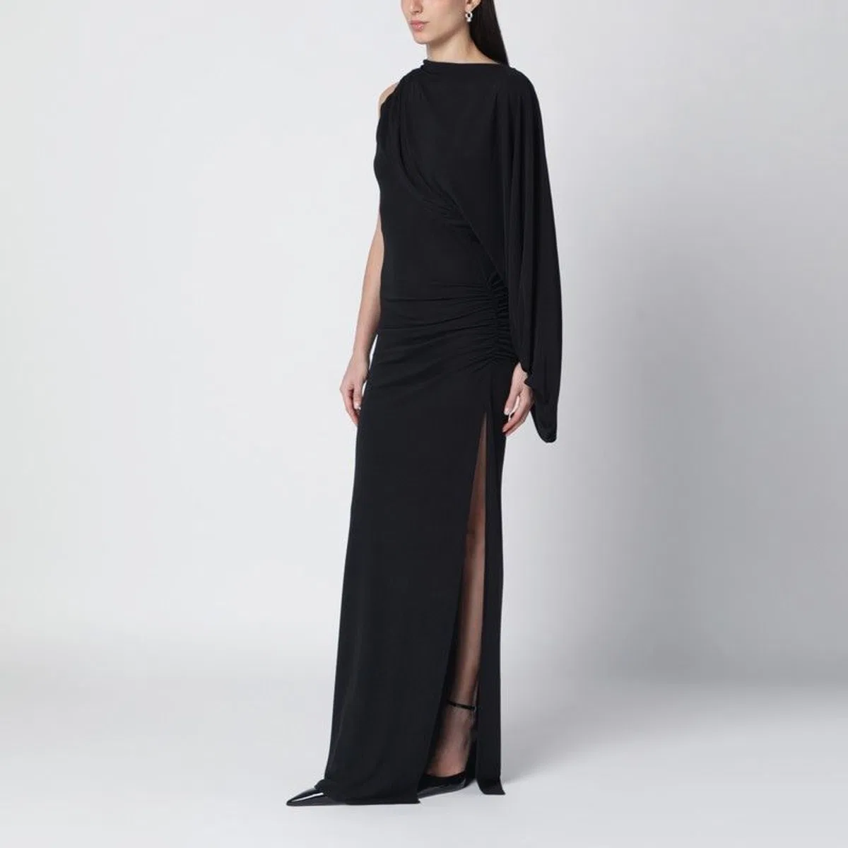 Black Selene Oneshoulder Long Dress