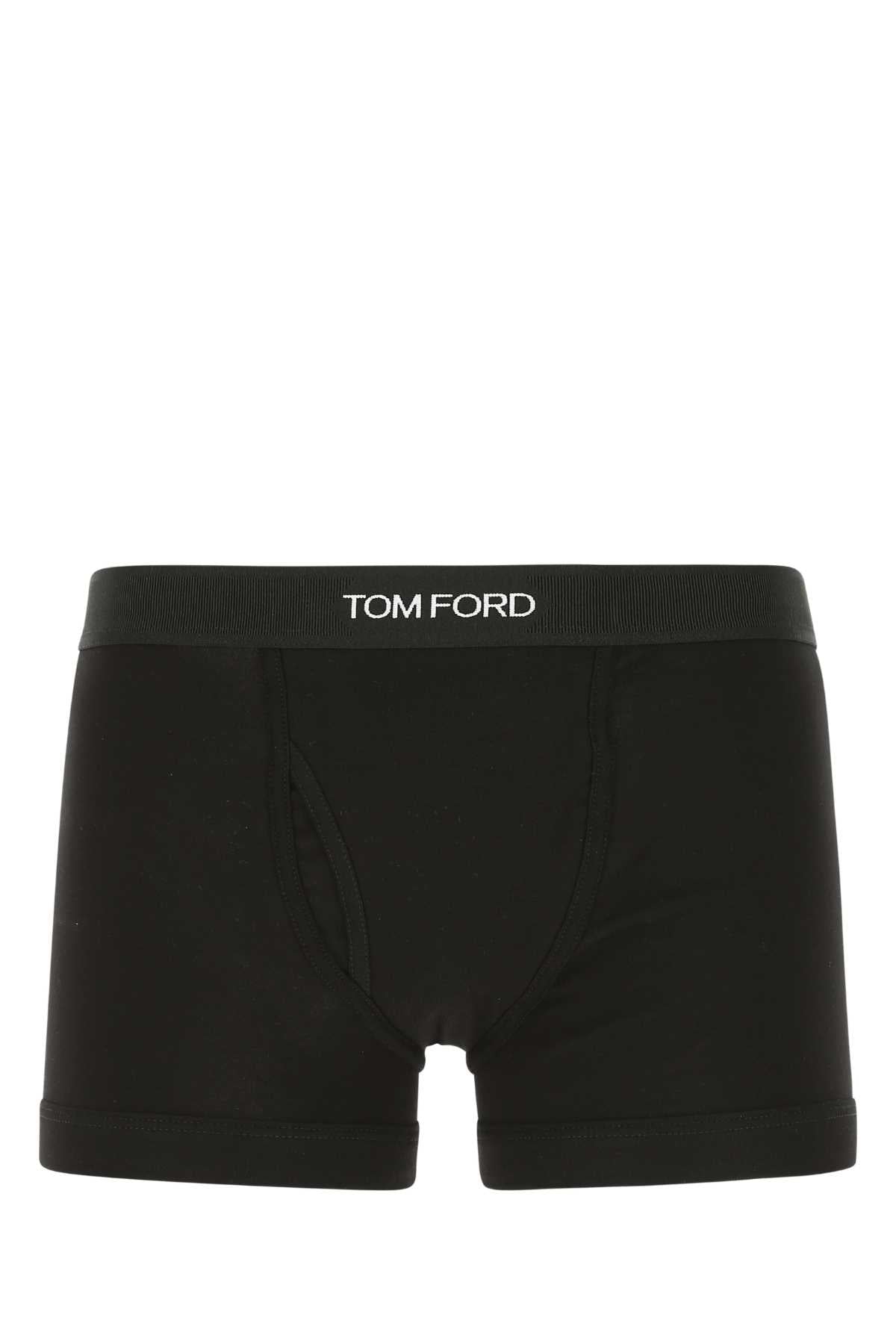 Black Stretch Cotton Boxer