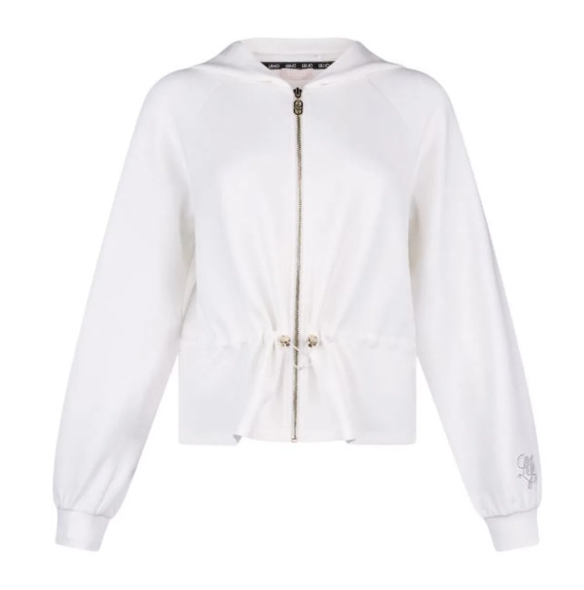 Liu •jo Liu Jo White Wool Drawstring Hood Sweater
