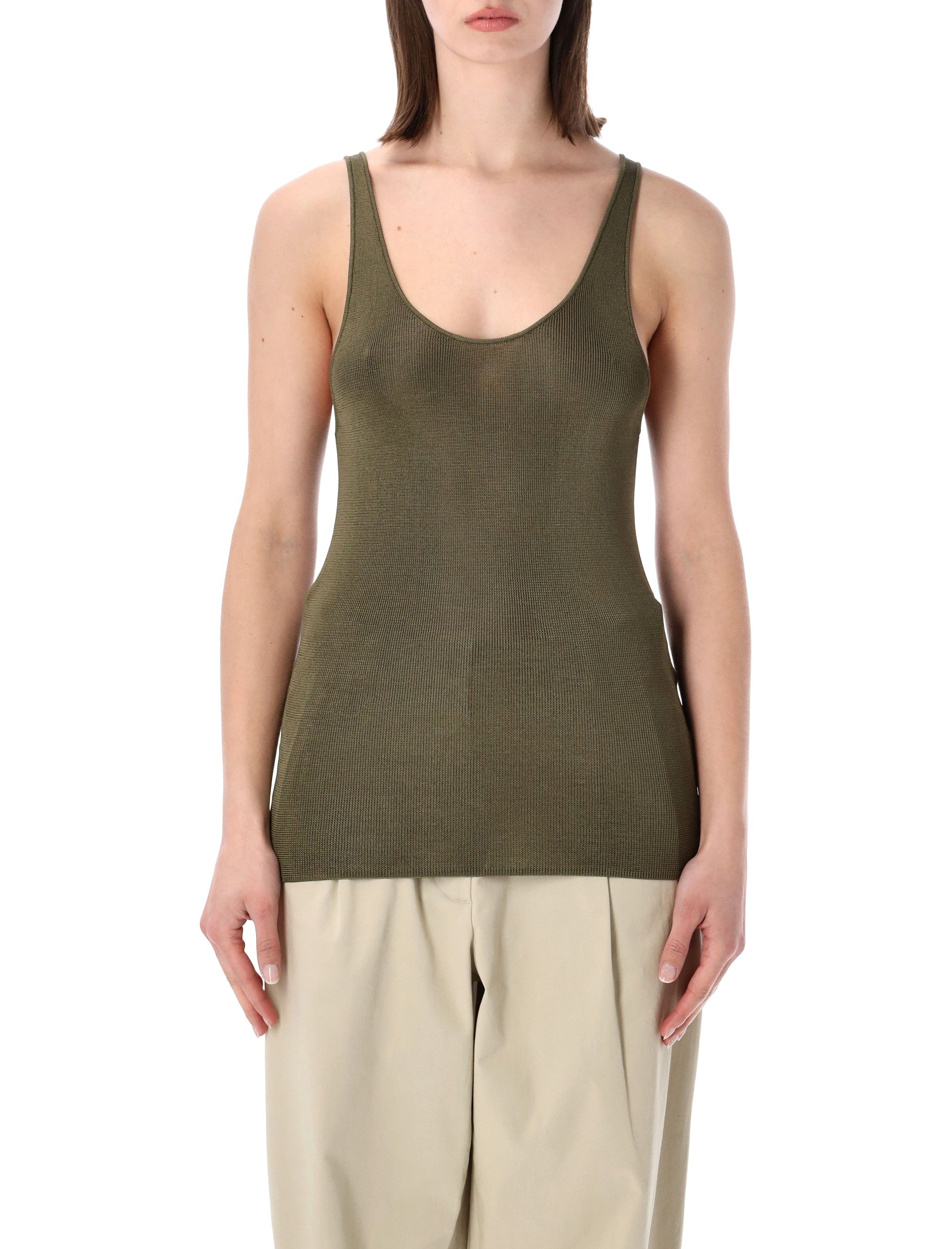 Rivo Knit Tank Top - Khaki