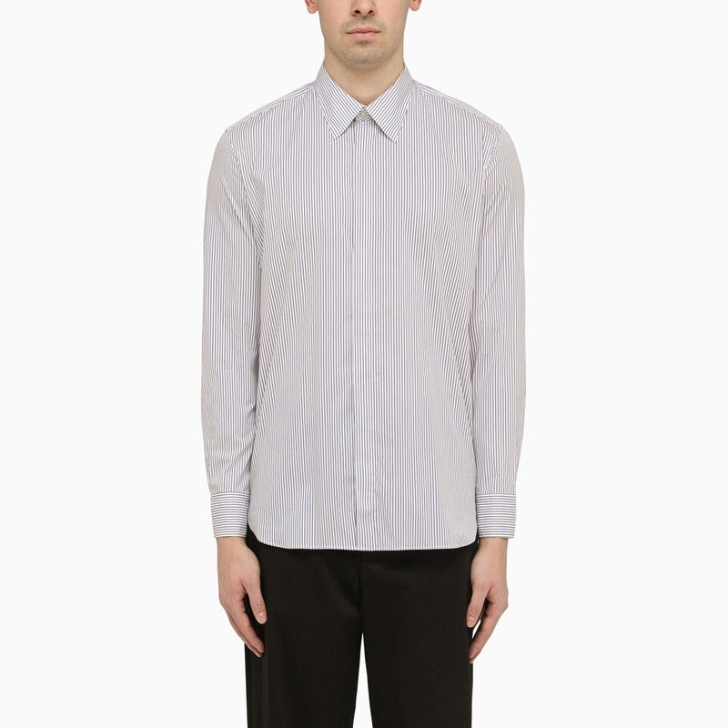 White Viscose Striped Shirt