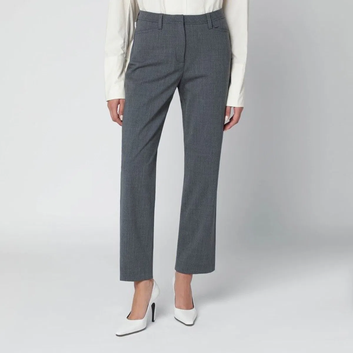 Grey Woolblend Trousers