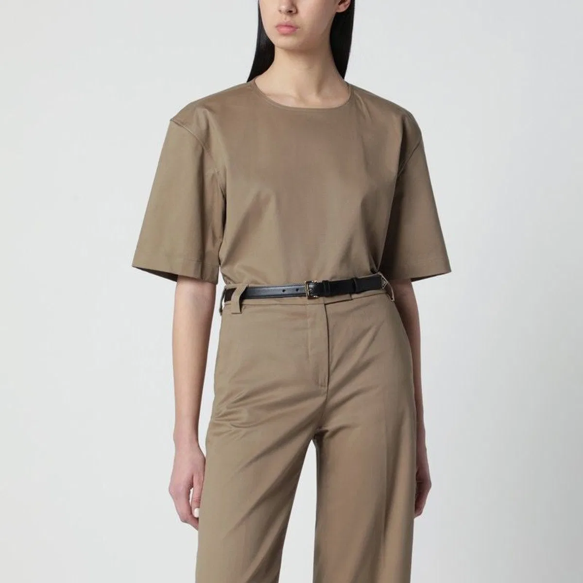 Shortsleeve Cognac Cotton Top