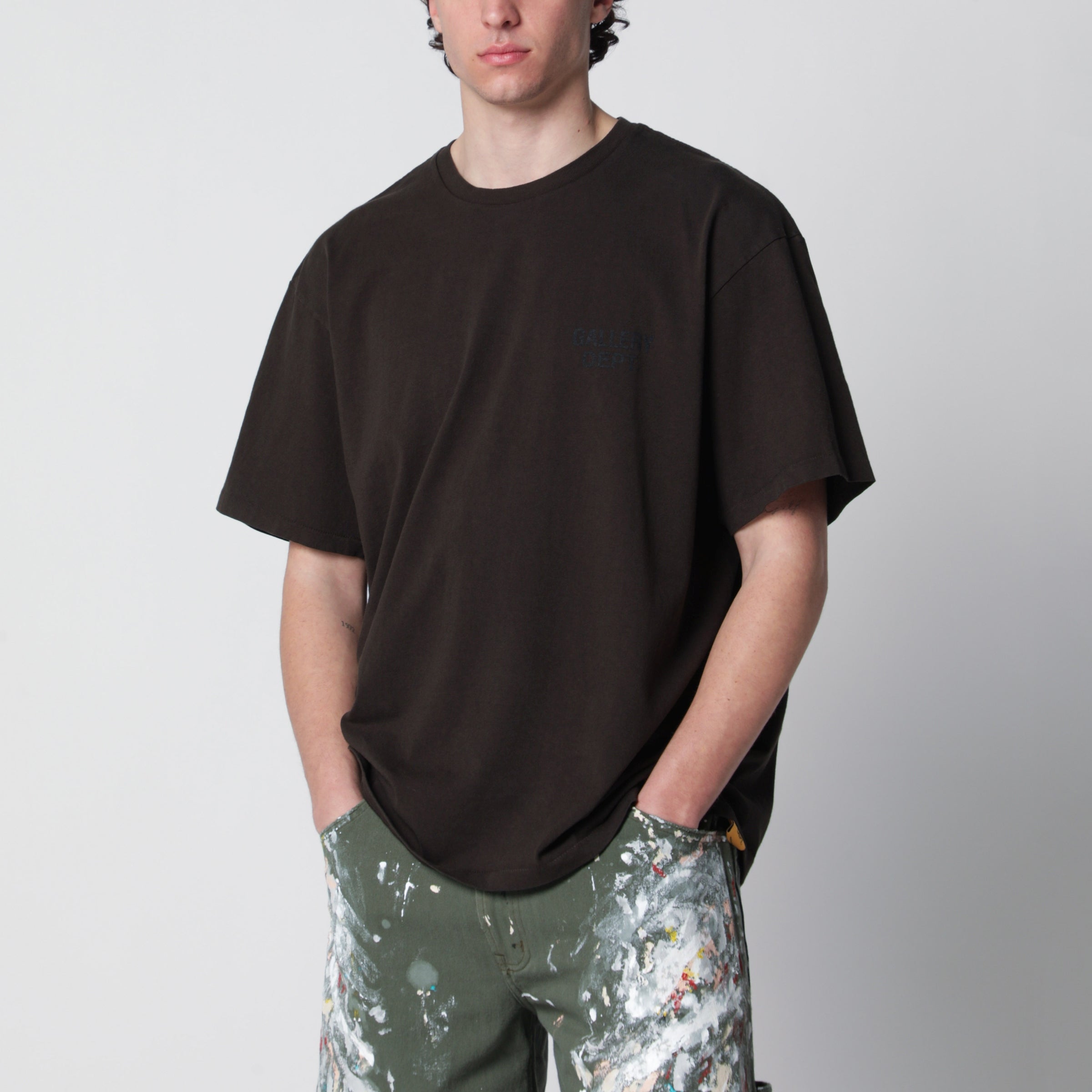 Graphite Tshirt With Logo Print