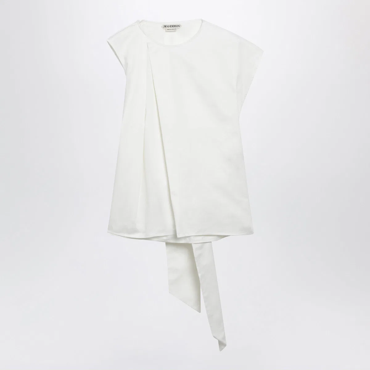 Ivory Cotton Top With Self-Tie Back Strap