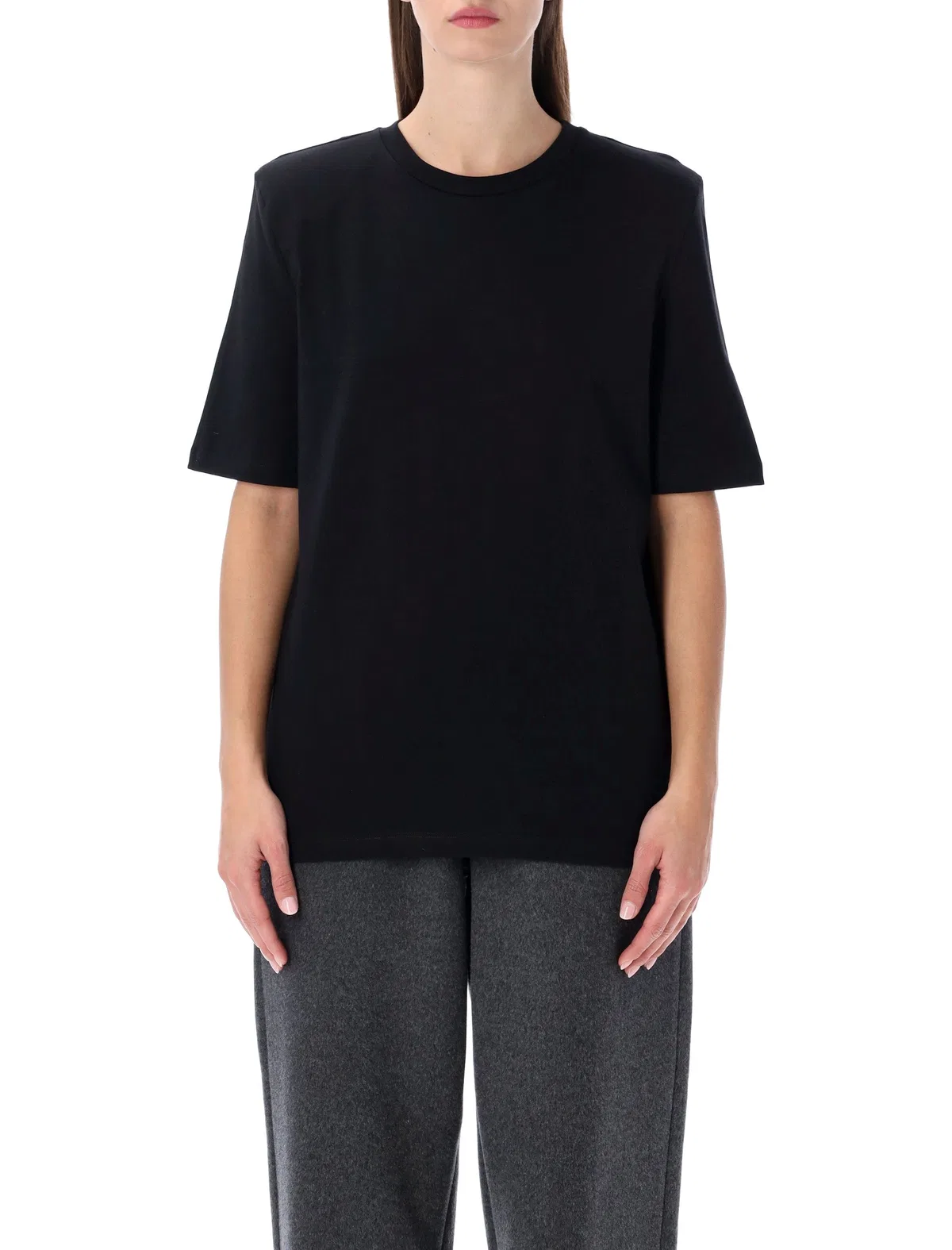 Carrington Padded Shoulder Tee In Black