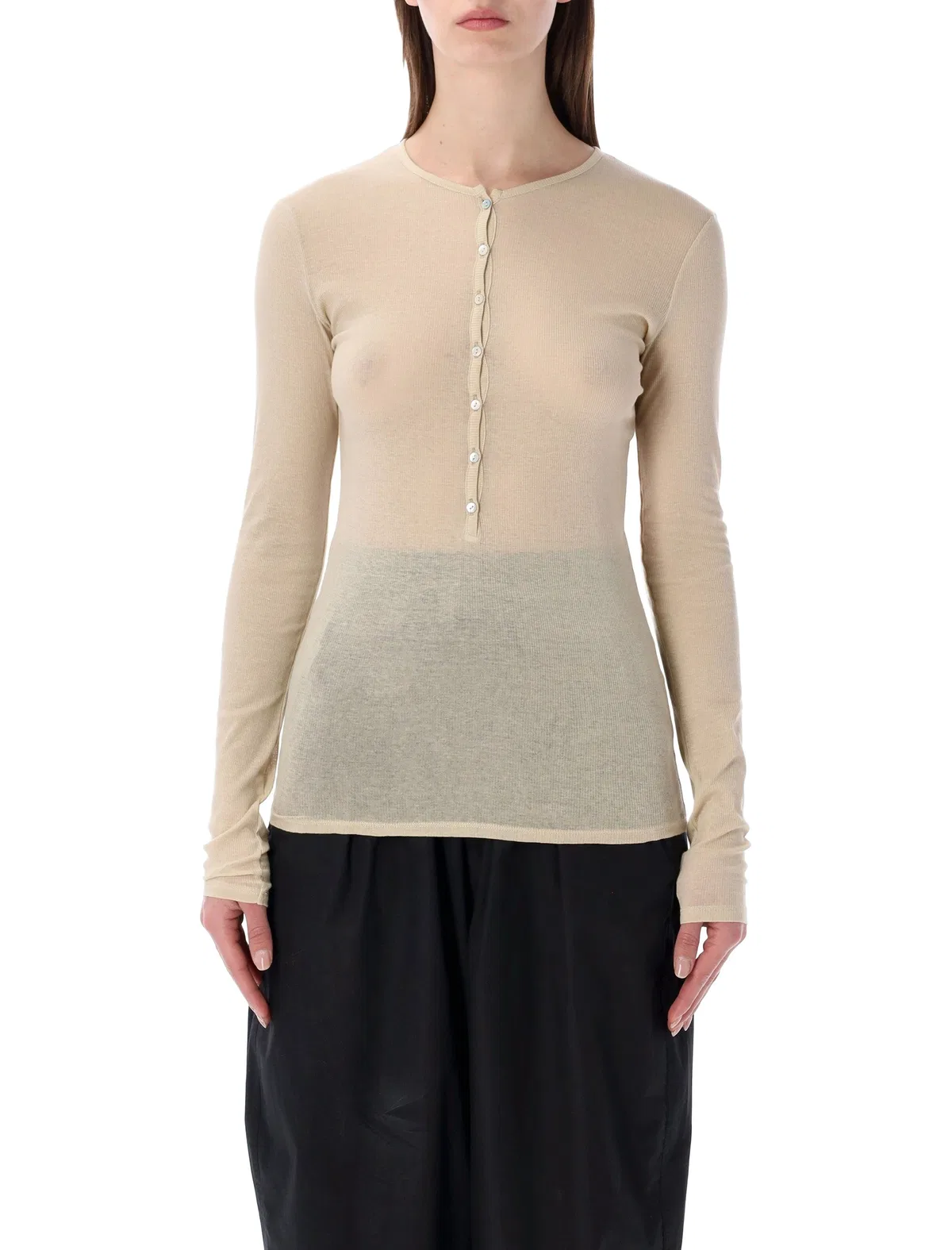 Isabella Long-Sleeve Sheer Cotton Top