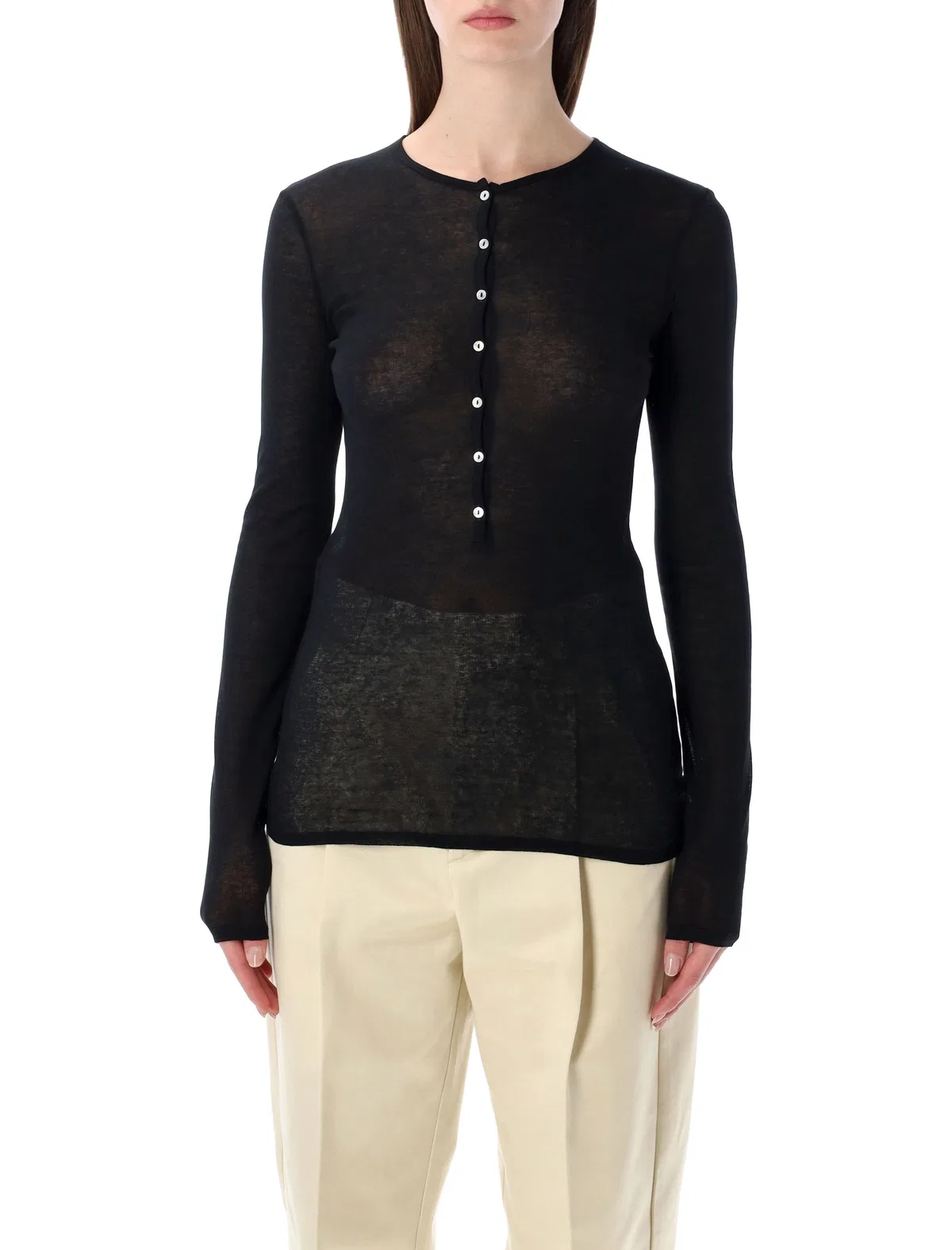 Isabella Long-Sleeve Sheer Cotton Top