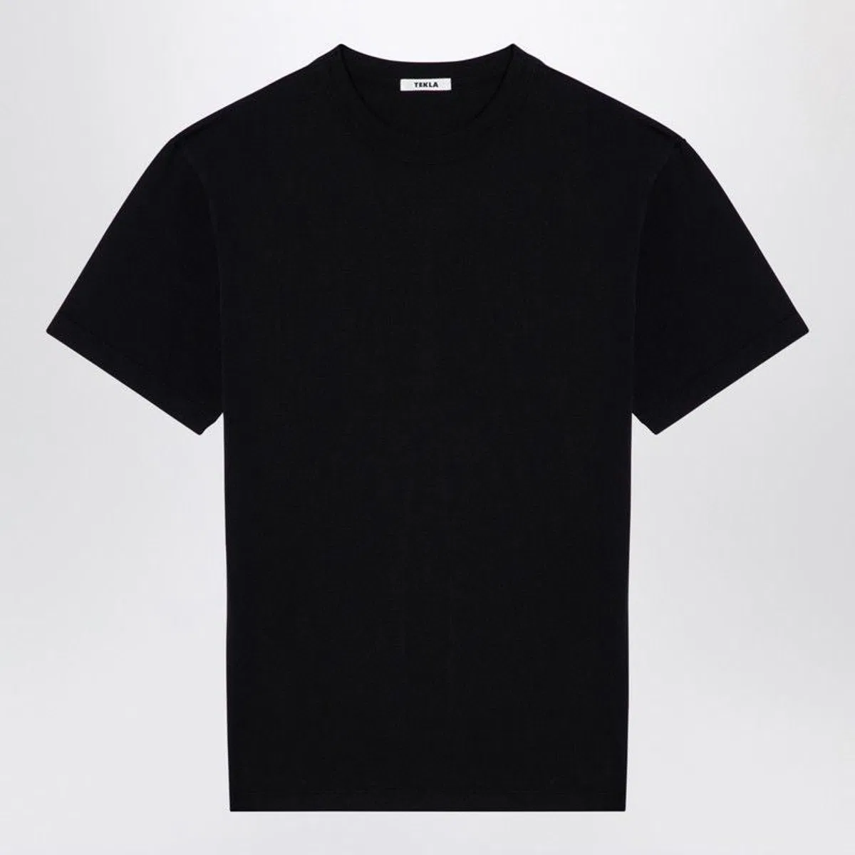 Black Cotton Crewneck Tshirt
