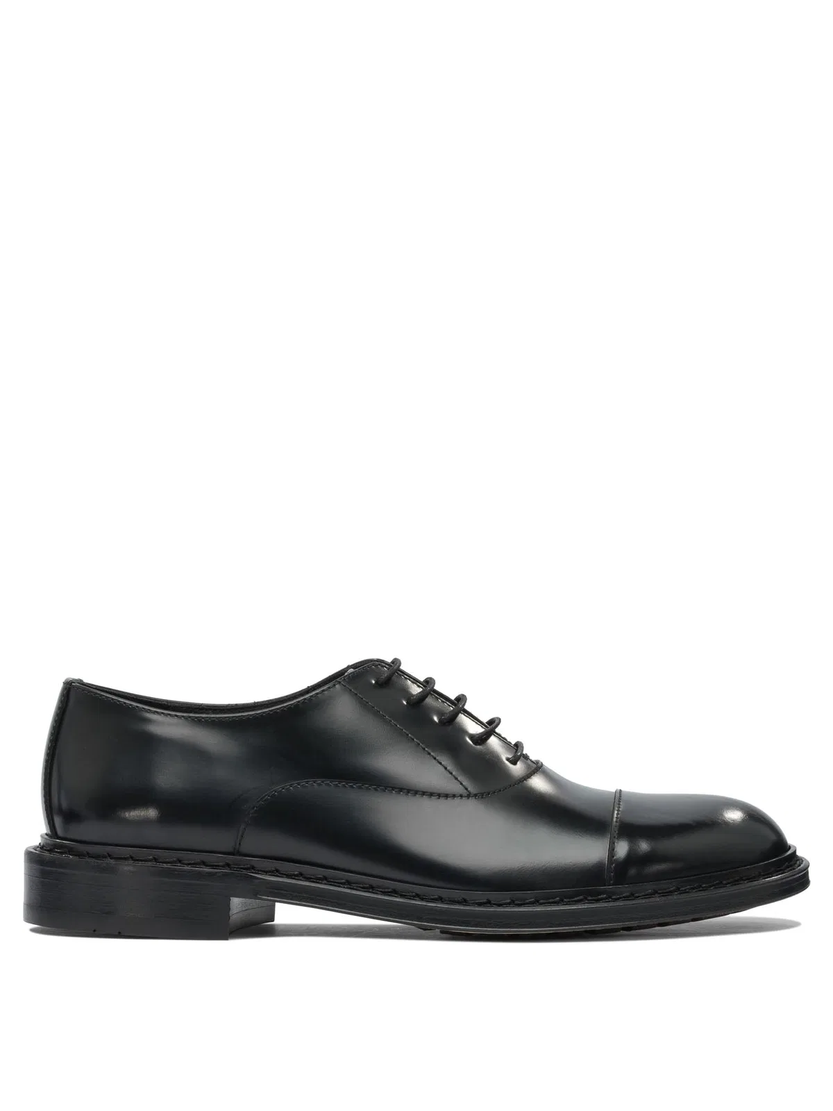 Black Rubber Lace-Up Shoes