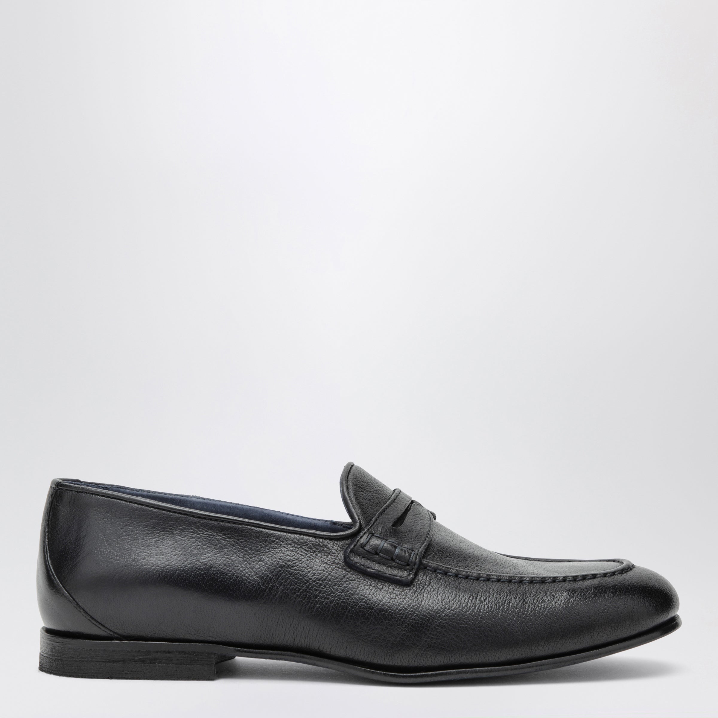 Savio Navy Blue Leather Loafers