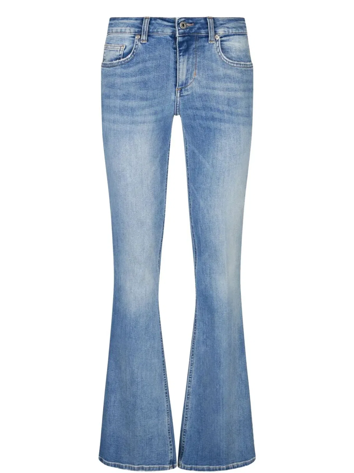Light Denim Jean Pants Camal Trumpet