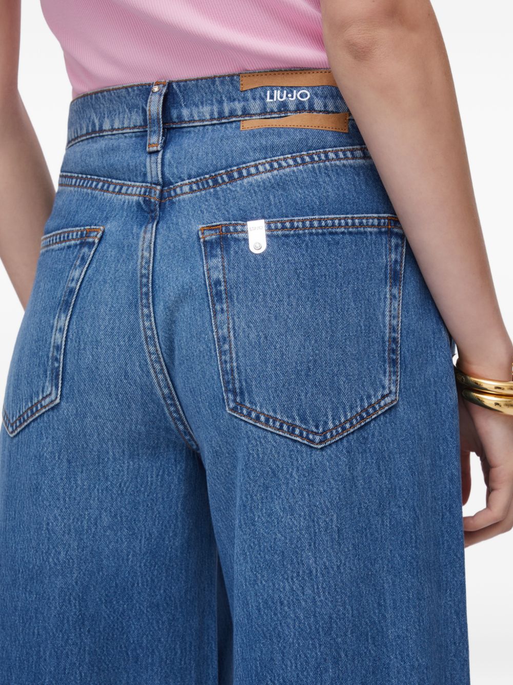 Washed Denim Jeans Wide Leg
