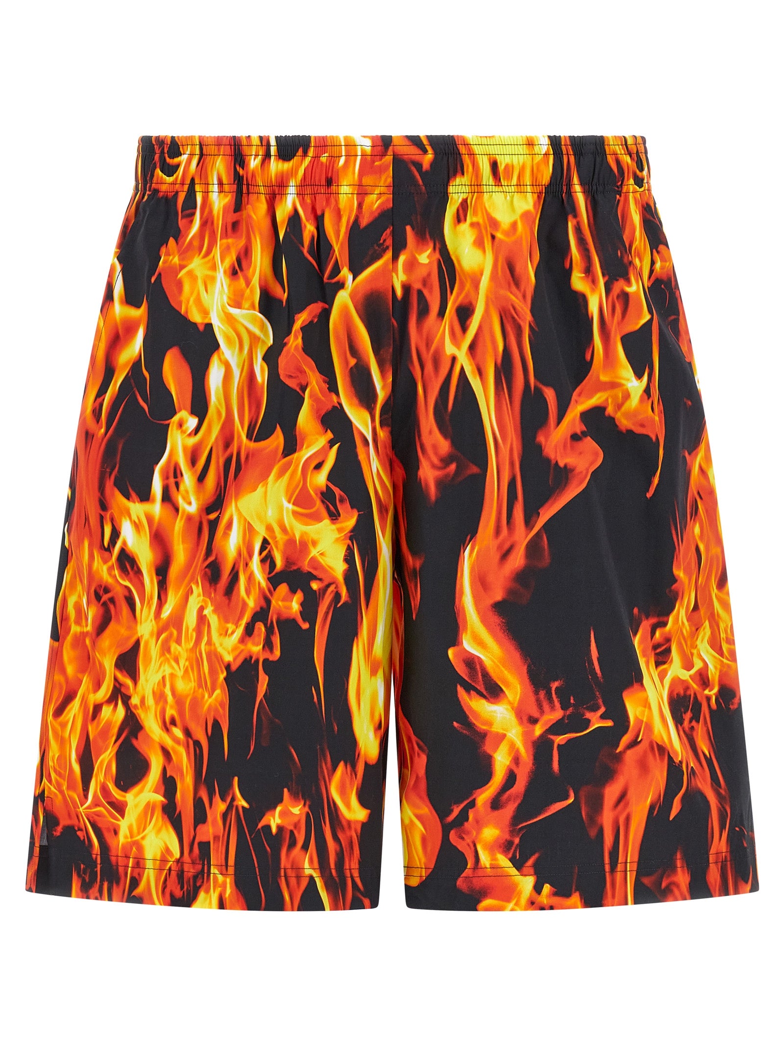 'Black & Orange Fire' Bermuda Shorts