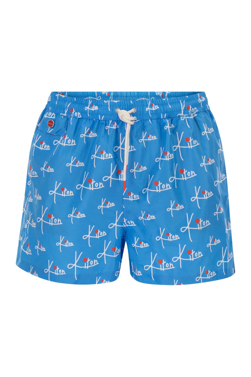 Short Patterned Swim Boxers