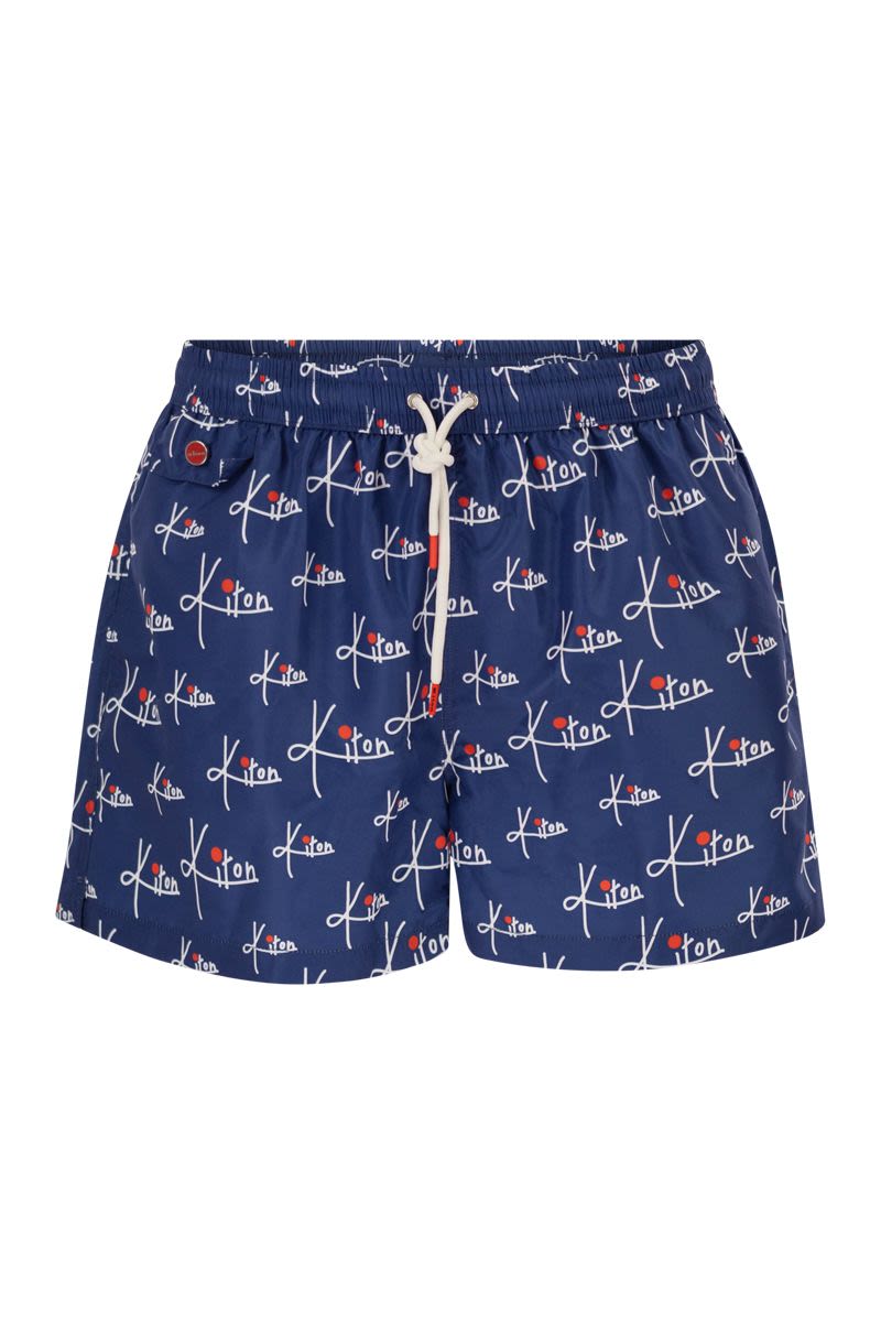 Short Patterned Swim Boxers