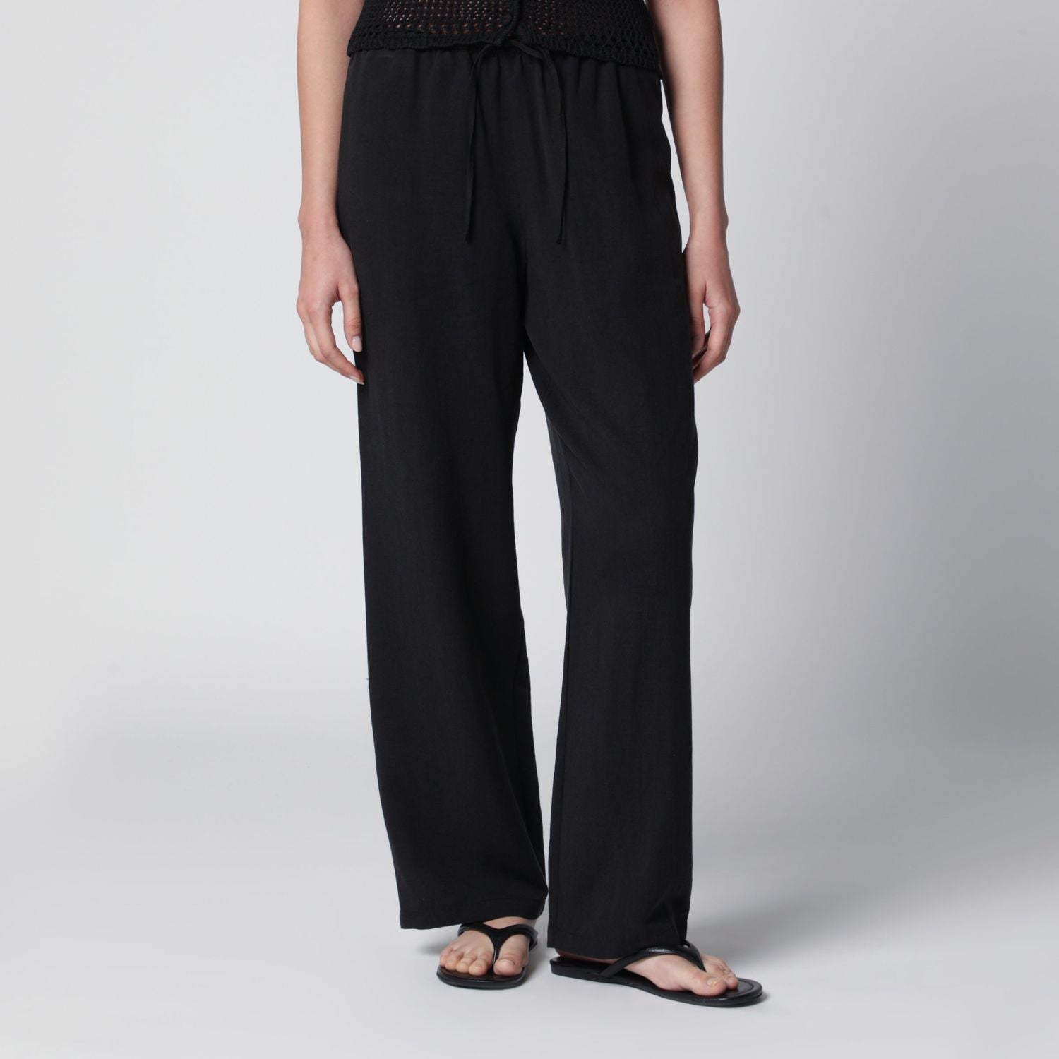 Black Rayon Trousers